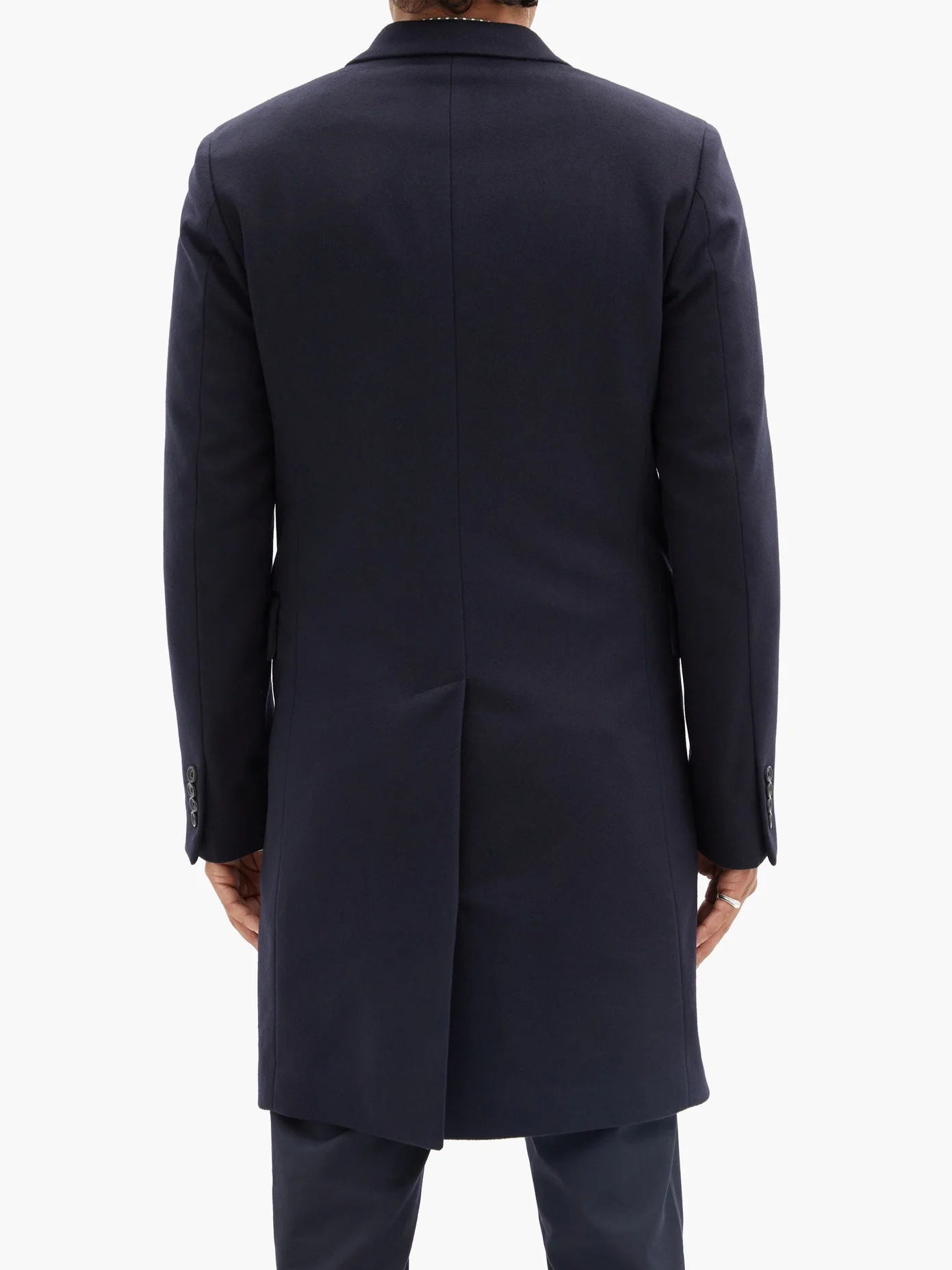 Single-breasted wool-blend overcoat - 5