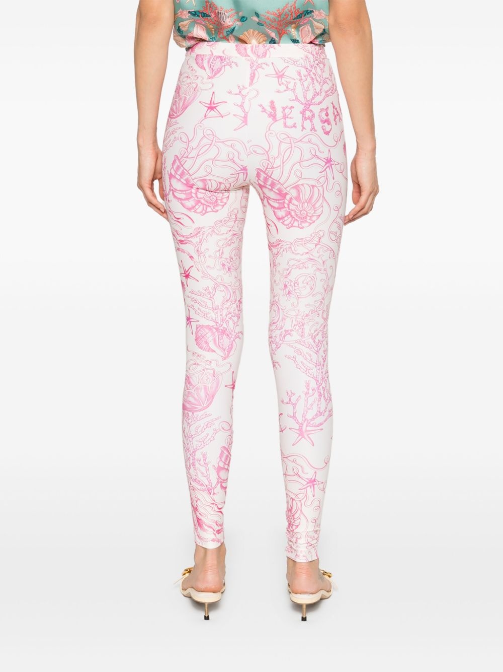 Underwater Barocco-print leggings - 4