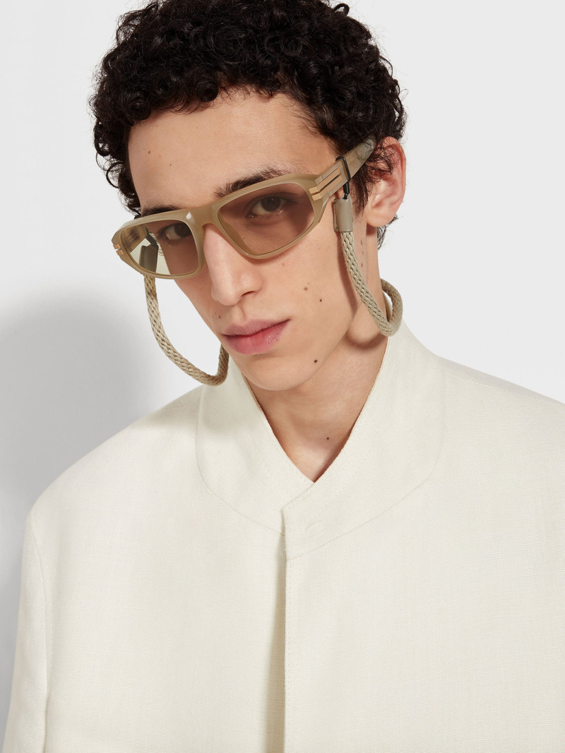 LIGHT BEIGE ACETATE SUNGLASSES 4