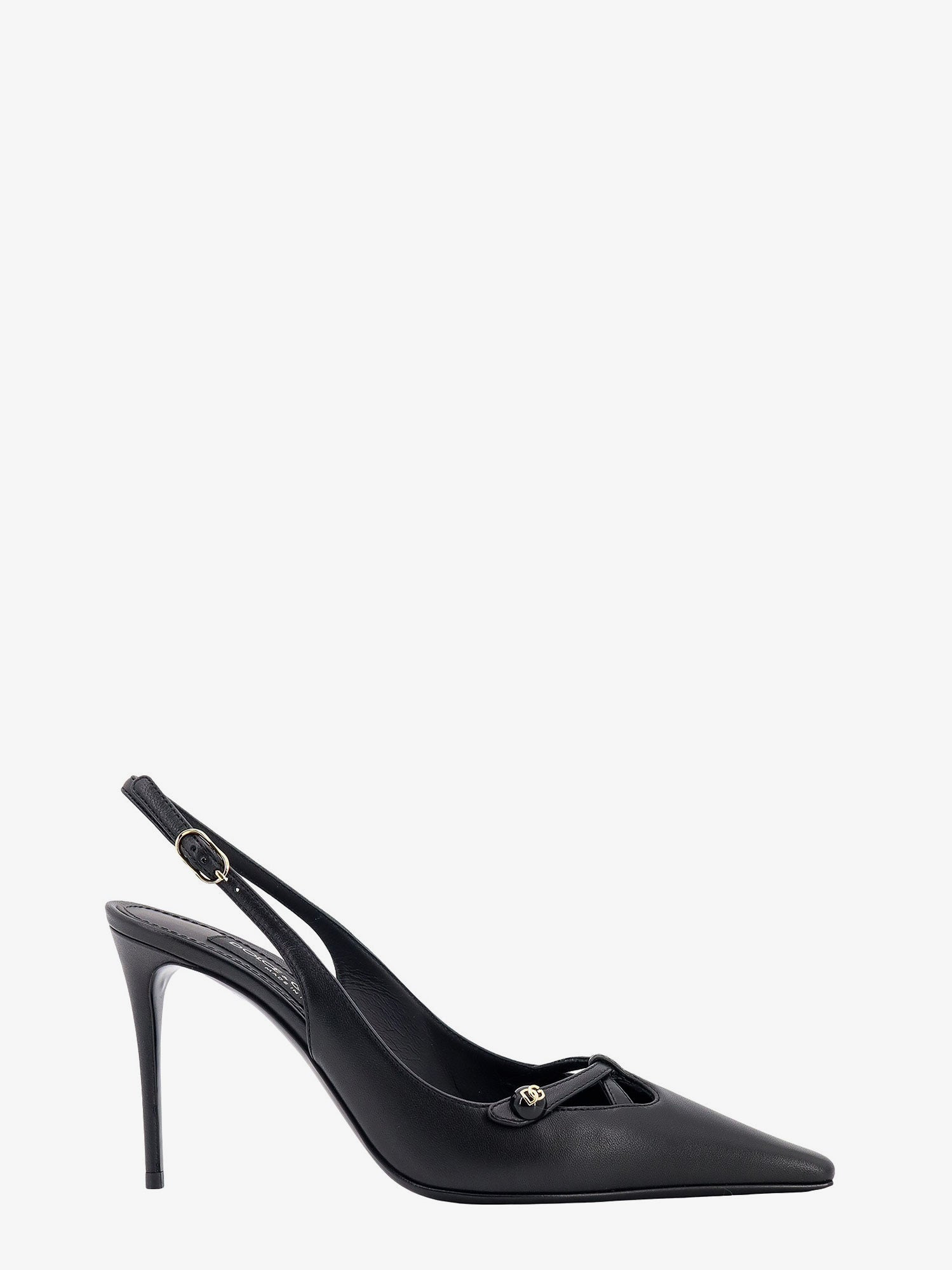 Leather Slingback With Metal Monogram - 1