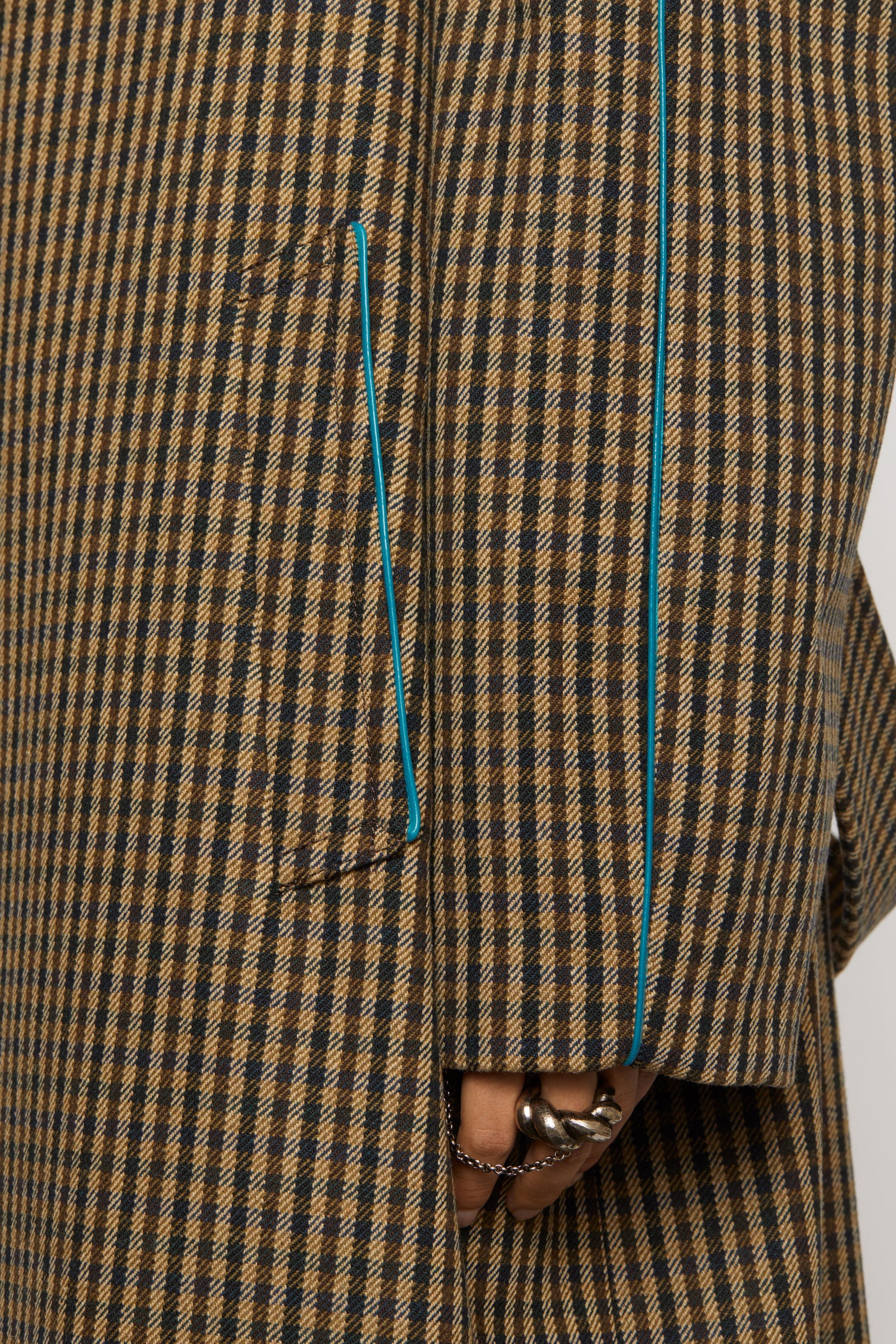 Checked wool coat beige/brown - 6