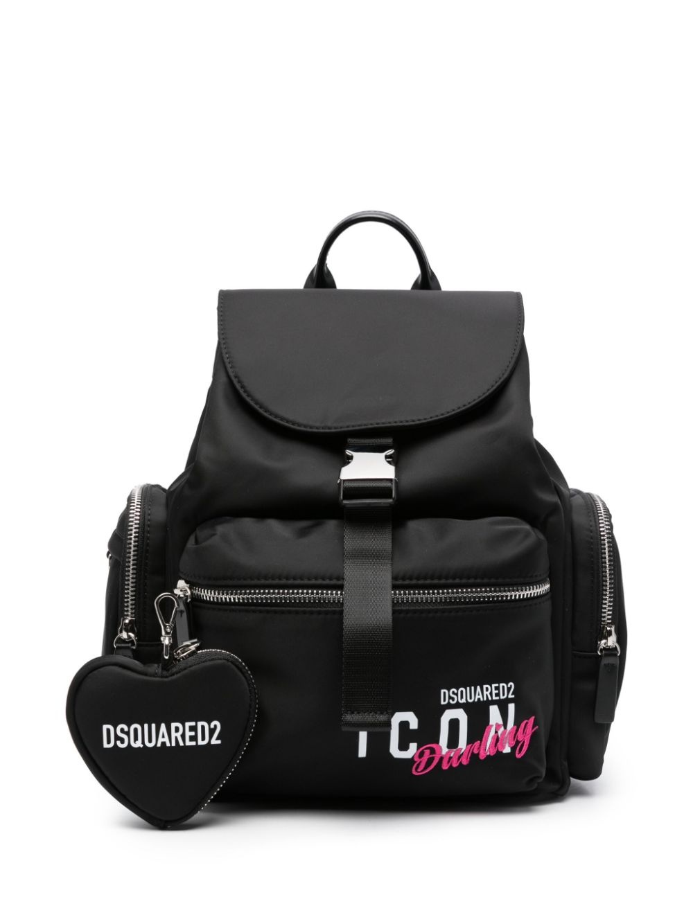 logo-print gabardine-weave backpack - 1