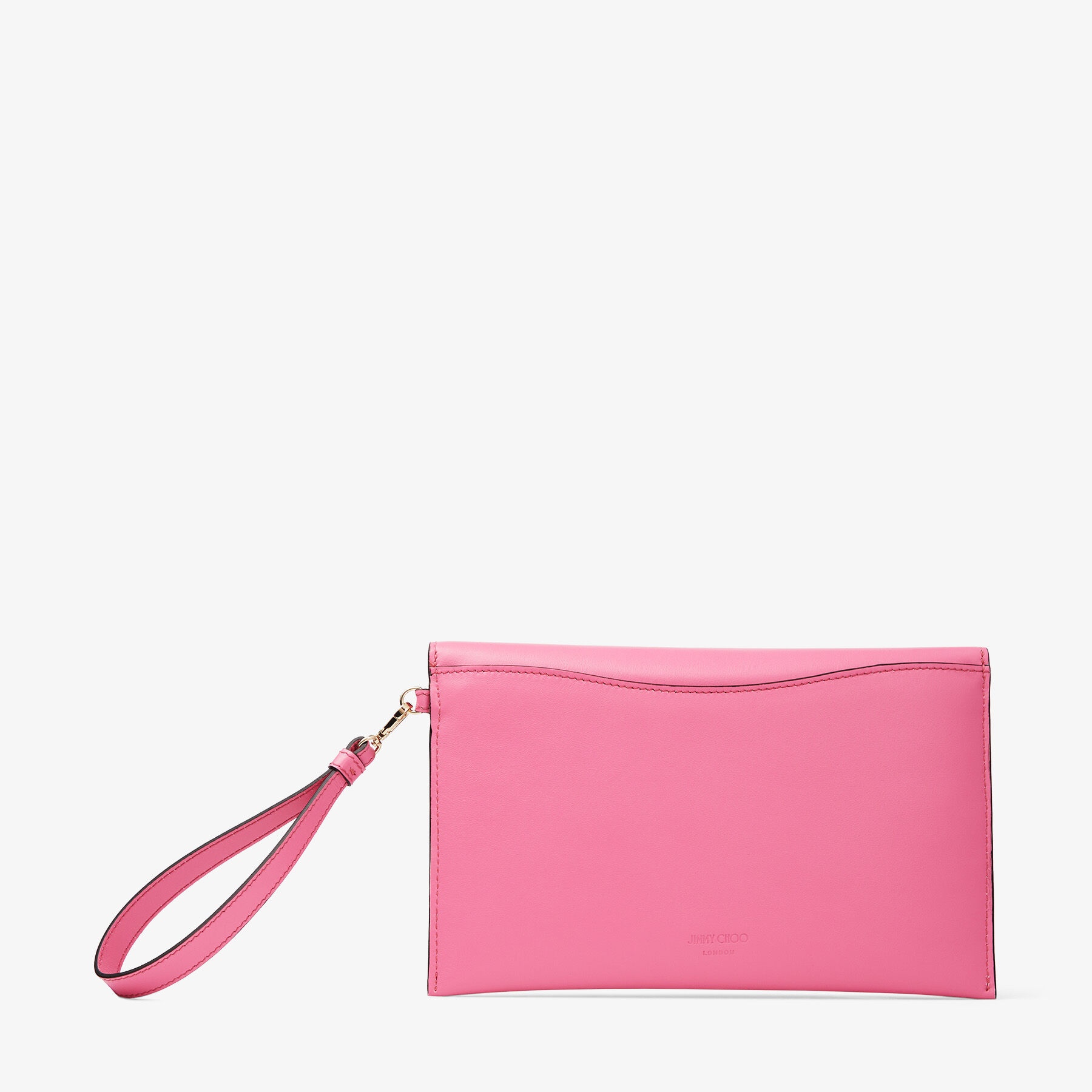 JC Envelope Pouch
Candy Pink Leather Pouch with Gold JC Emblem - 6