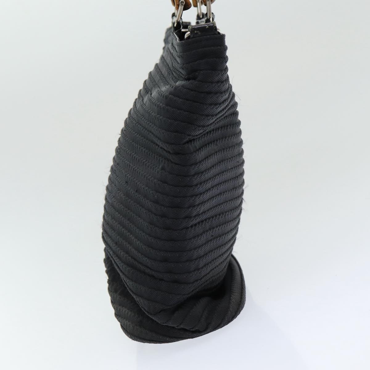 GUCCI Bamboo Hand Bag Nylon Black - 4