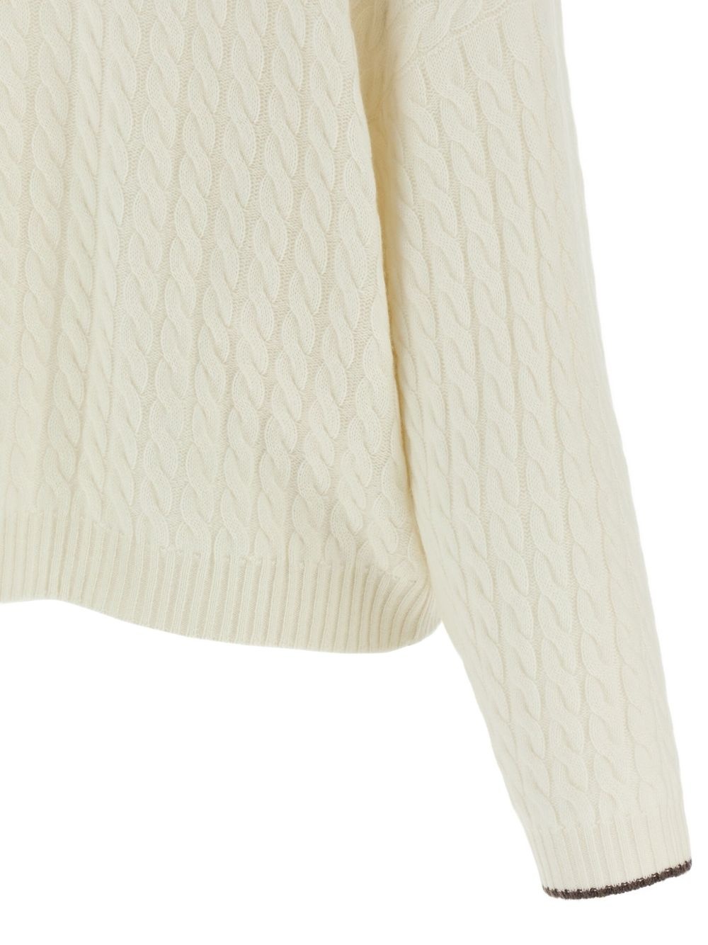 cable-knit logo-patch cardigan - 3