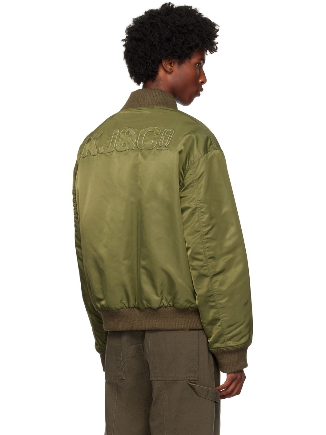 Khaki Embroidered Logo MA-1 Bomber Jacket - 3