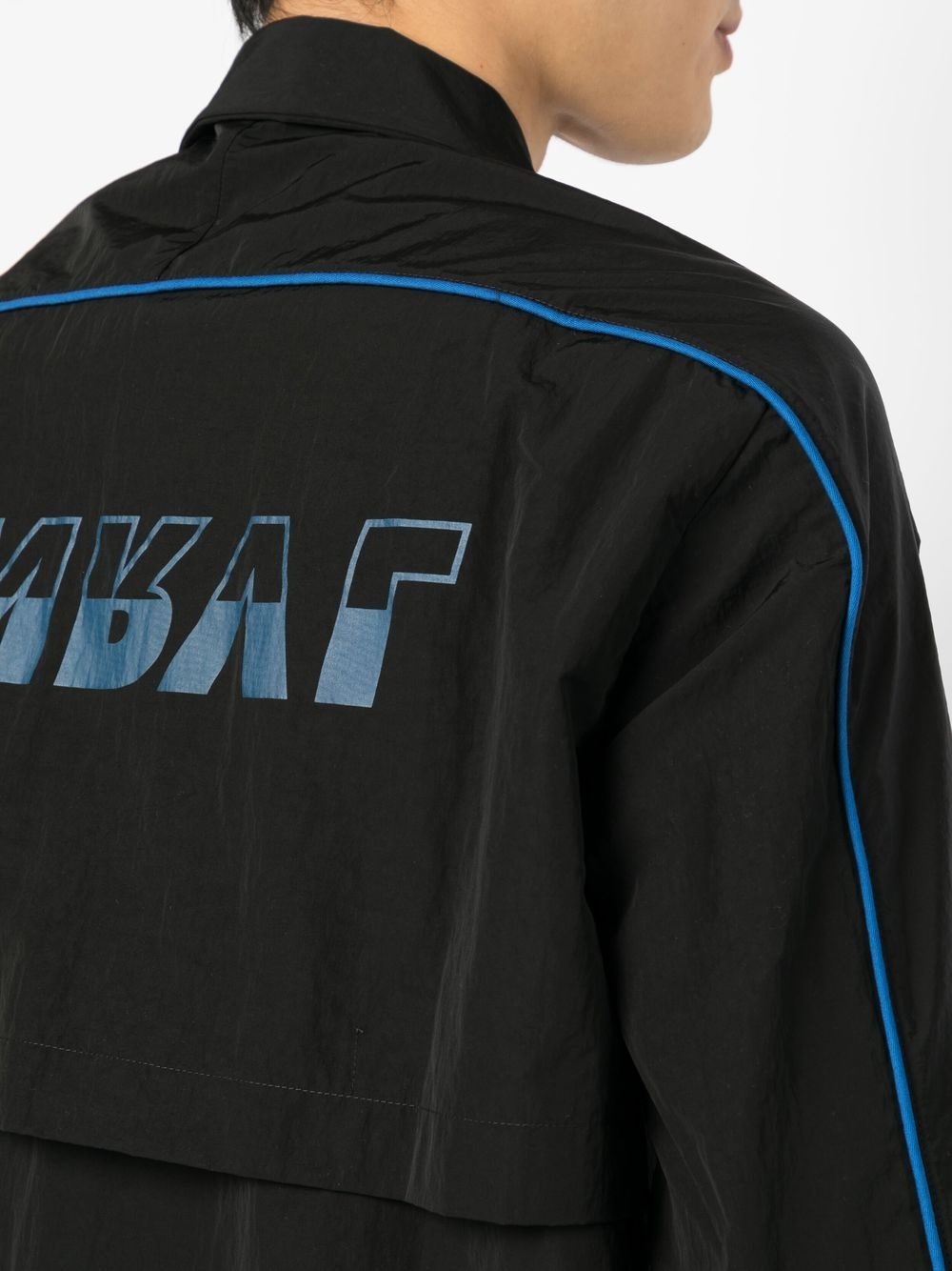 rear-logo print shirt jacket - 5