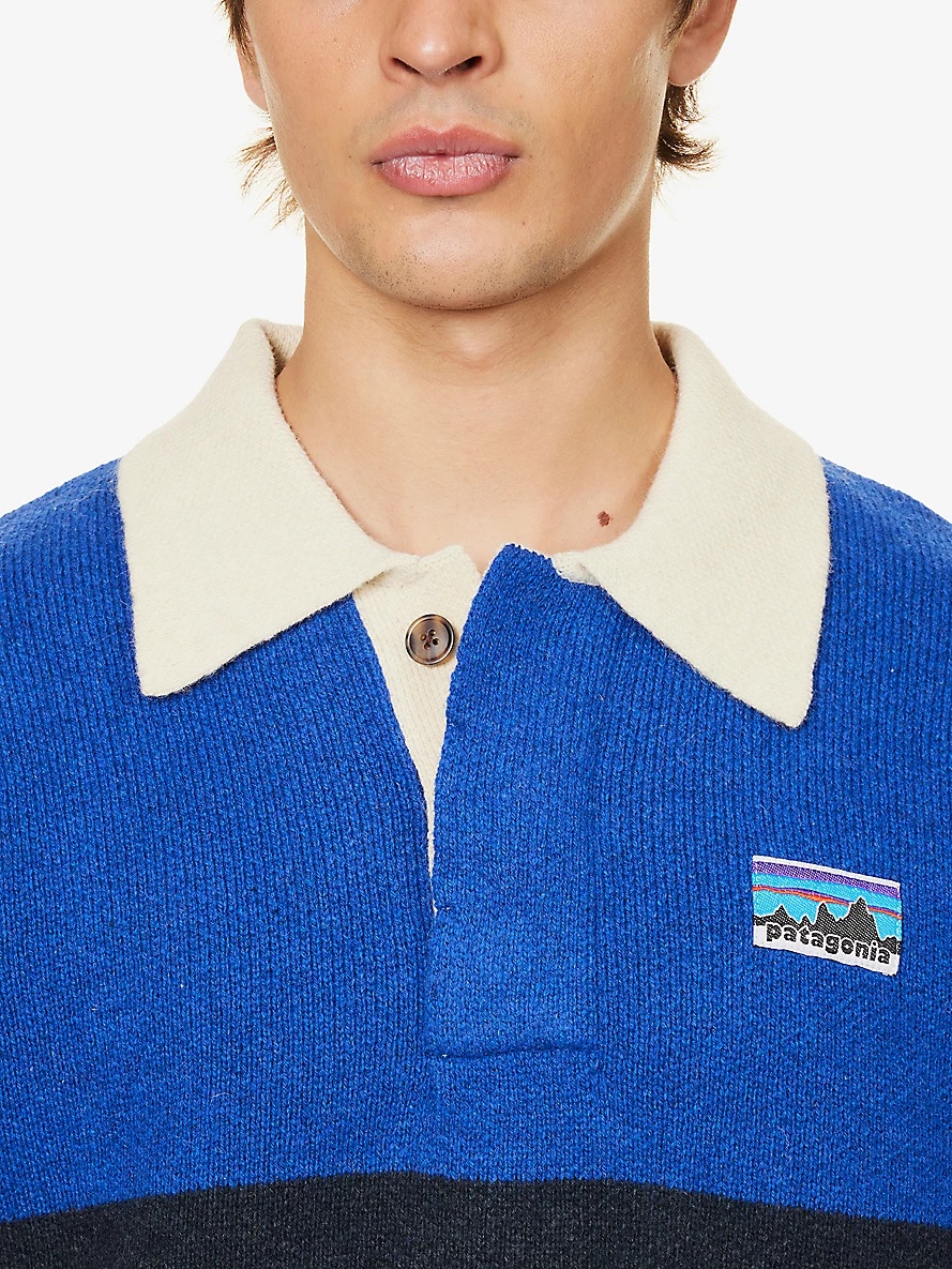 50th Anniversary striped relaxed-fit recycled-wool blend rugby shirt - 5
