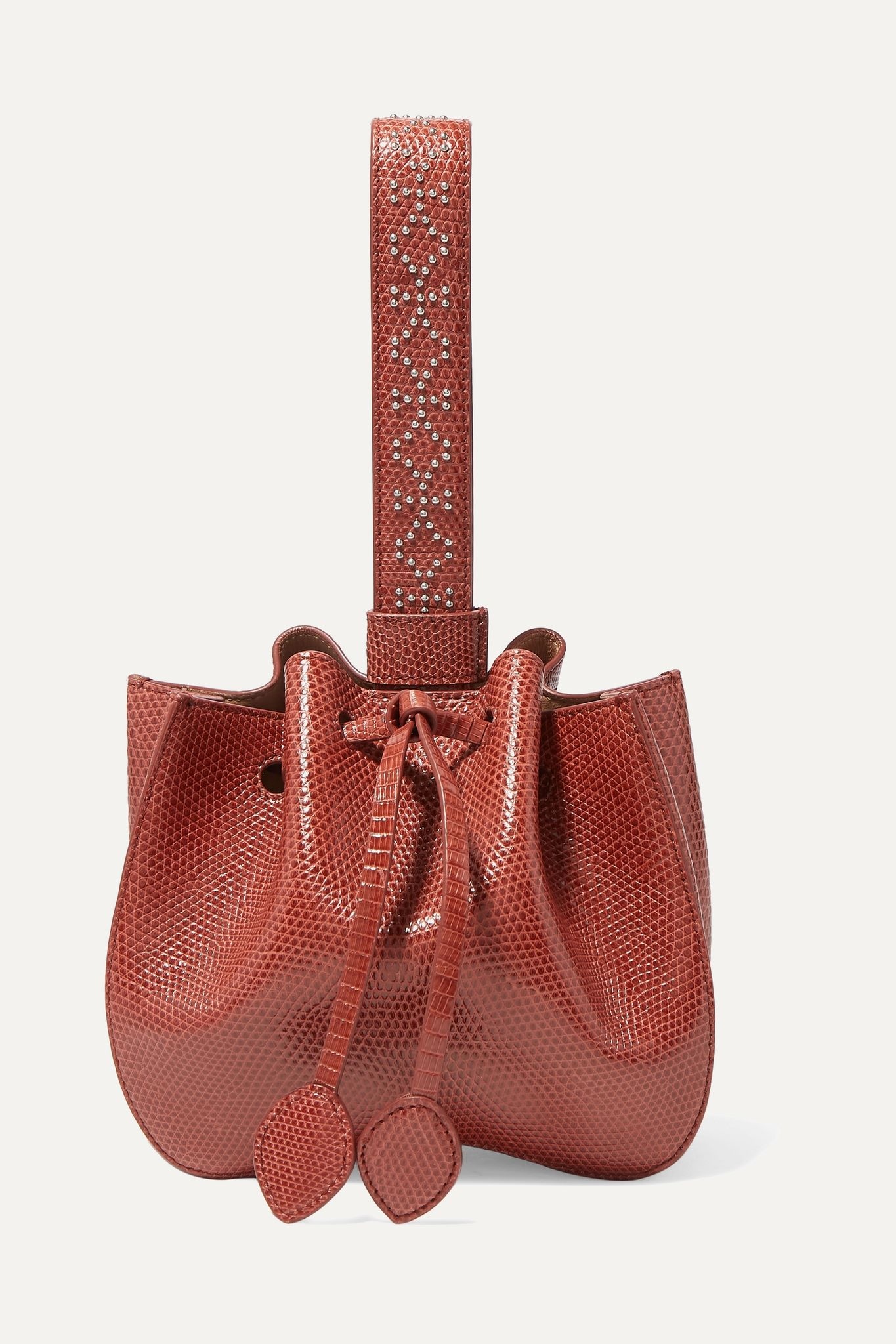 Small studded lizard bucket bag - 1