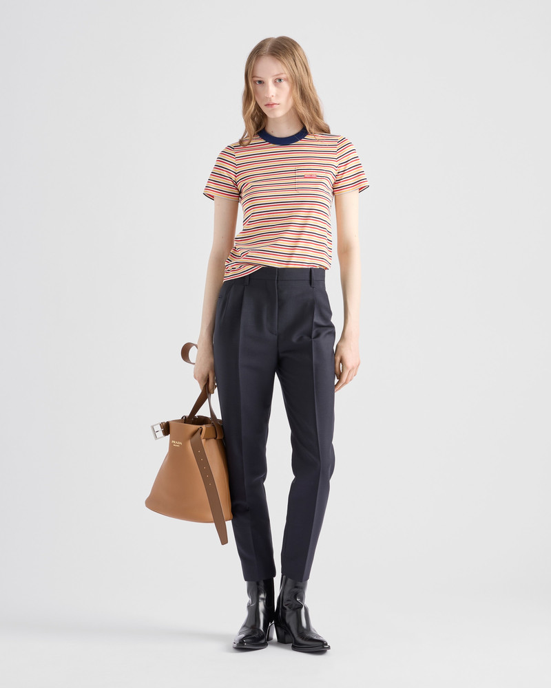 Prada Striped lisle cotton T-shirt outlook