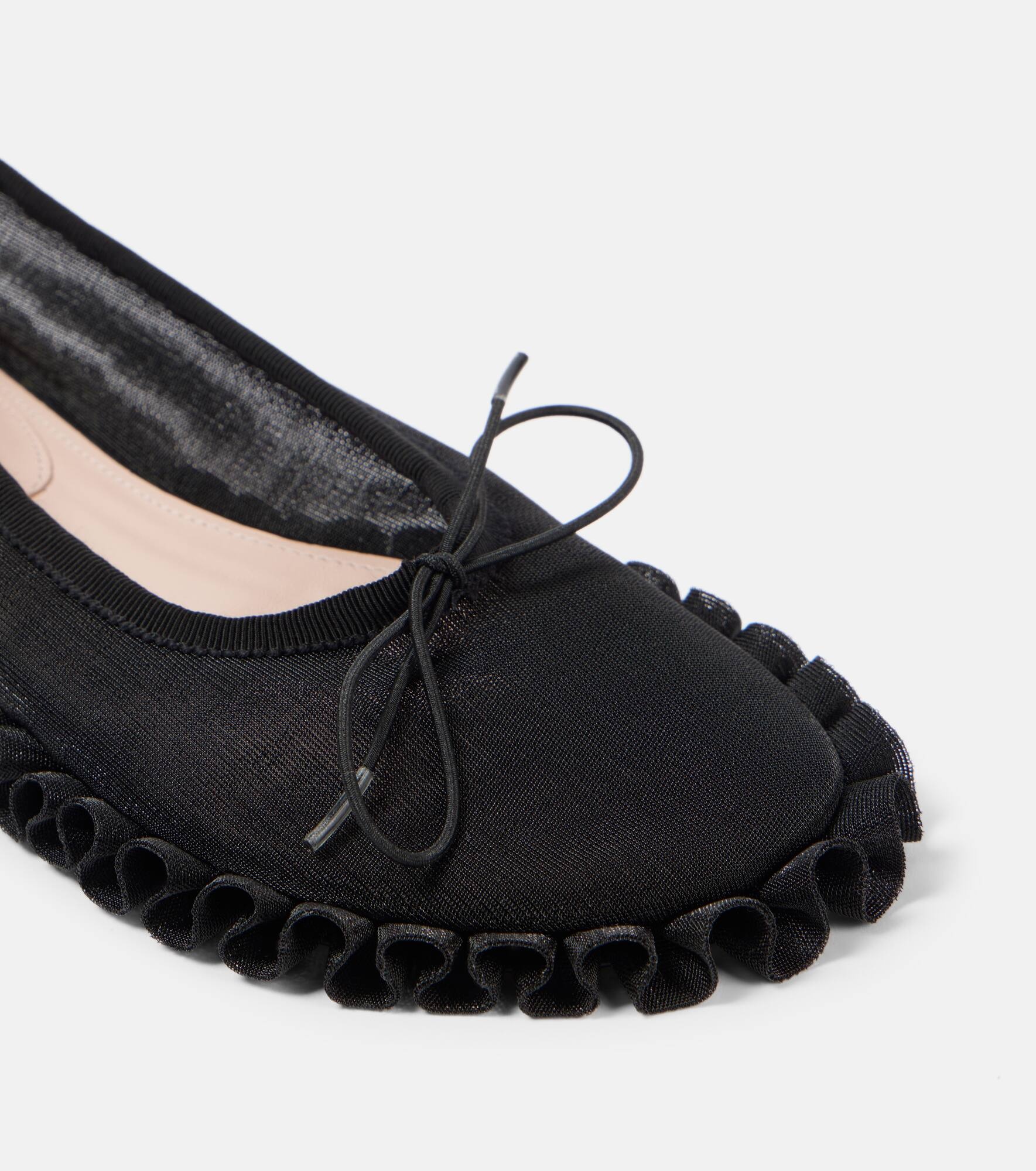 Ruffled mesh ballet flats - 5