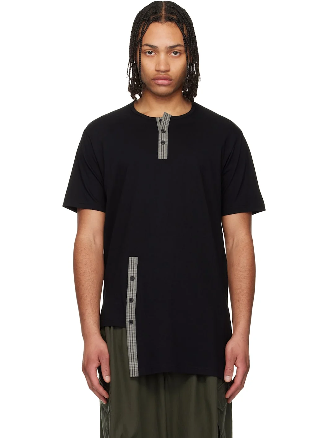 Black Asymmetrical Henley - 1