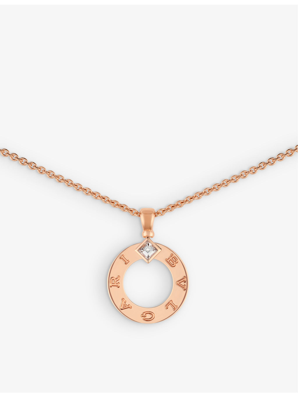 BVLGARI BVLGARI 18ct rose-gold and 0.09ct brilliant-cut diamond pendant necklace - 3