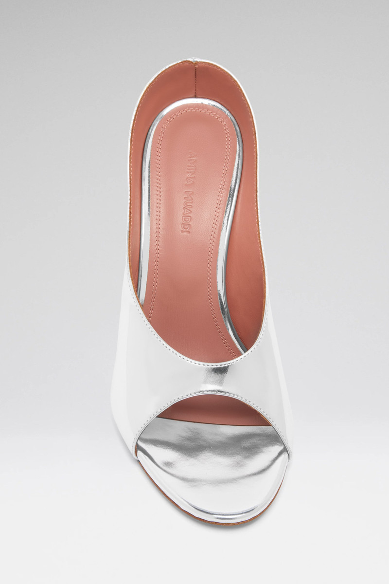 Amina Muaddi ANOK SLIPPER 105 SILVER MIRROR outlook