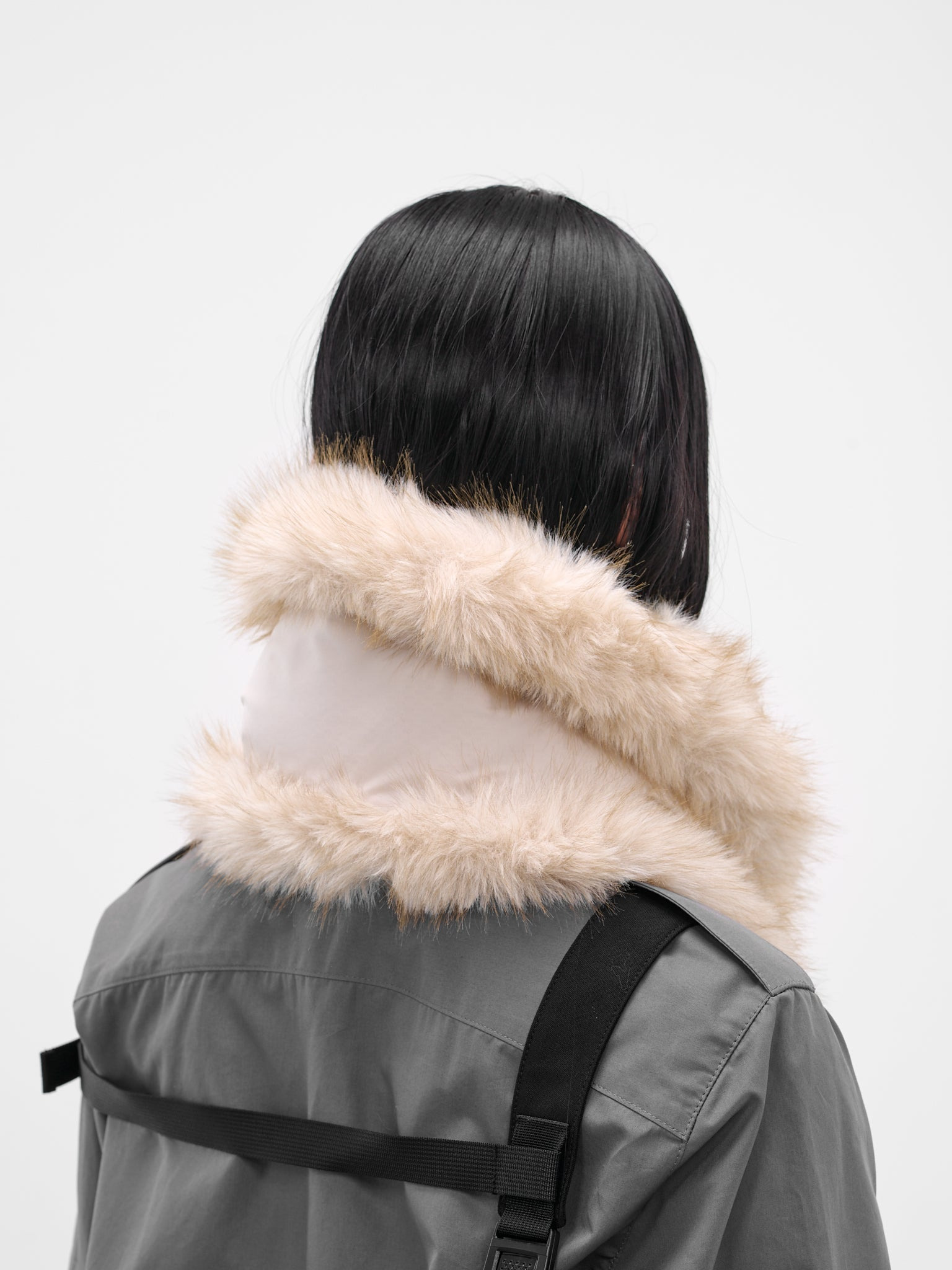Beige Vegan Fur Neck Muffler - 3