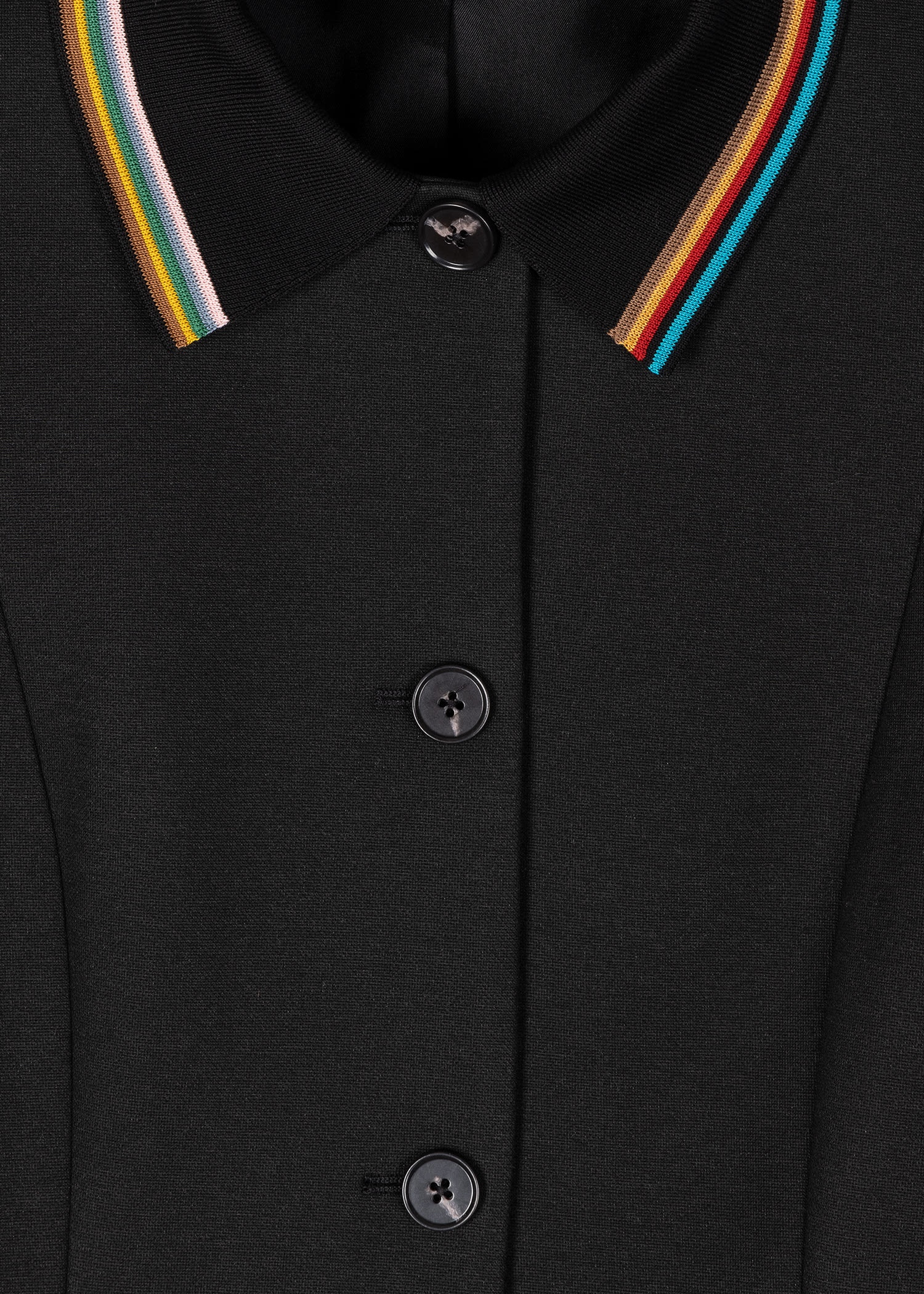 Black 'Signature Stripe' Trim Jacket - 4