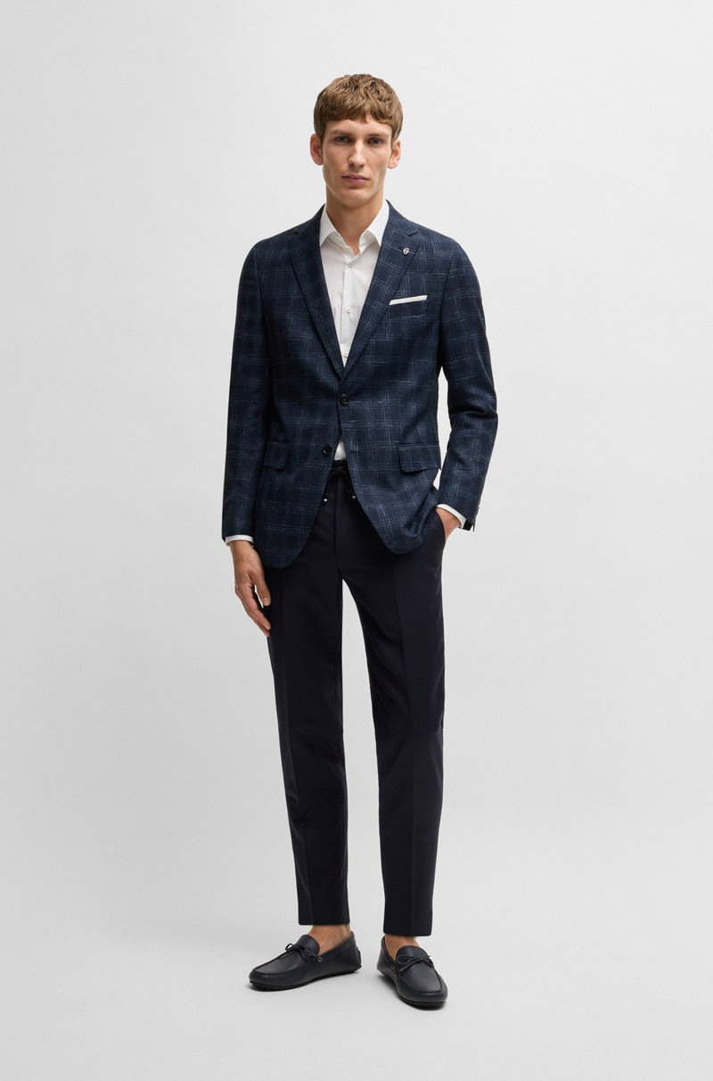 BOSS SLIM-FIT SUIT JACKET IN A CHECKED WOOL BLEND outlook