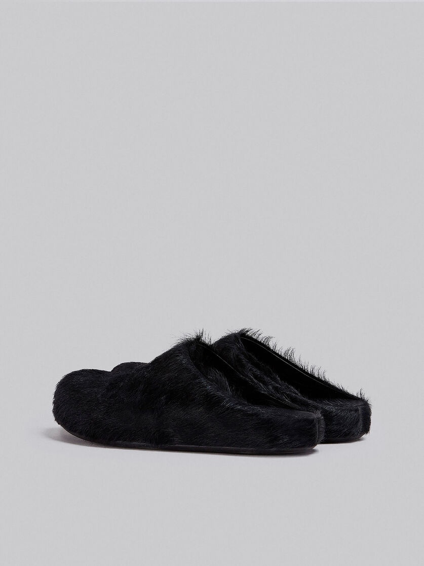 BLACK LONG HAIRCALFSKIN FUSSBETT SABOT - 3
