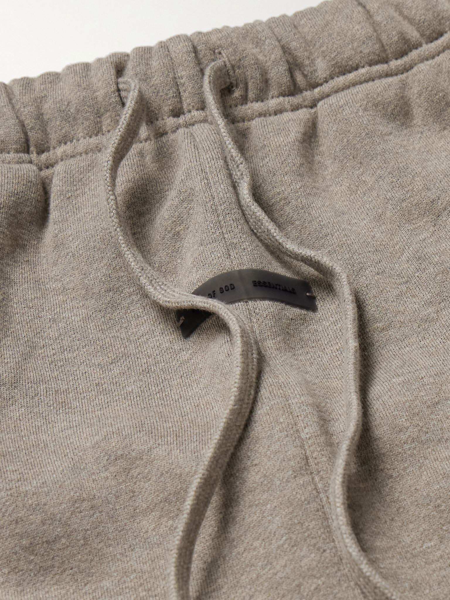 Tapered Logo-Appliquéd Cotton-Blend Jersey Sweatpants Taupe - 5