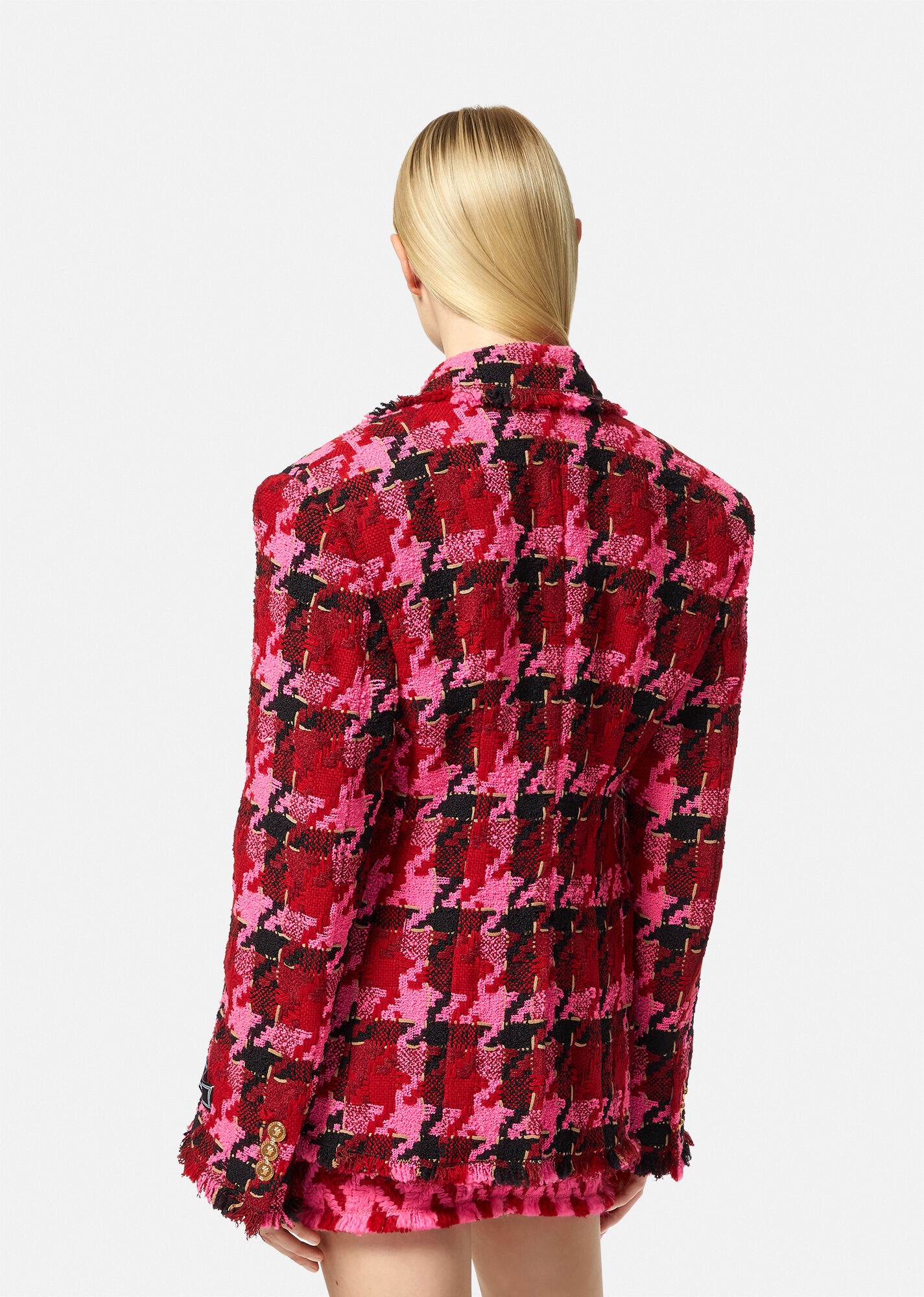 Medusa Checked Tweed Blazer - 4