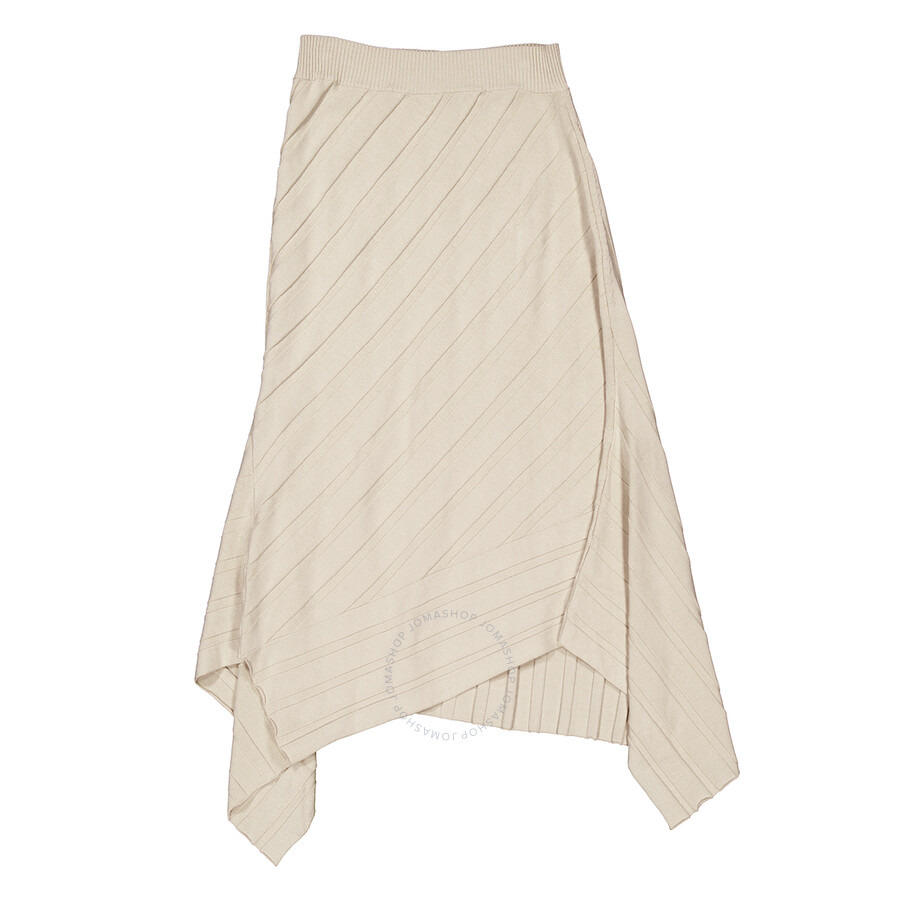 Stella McCartney White Asynnetric Hem Rib-Knit Skirt - 2
