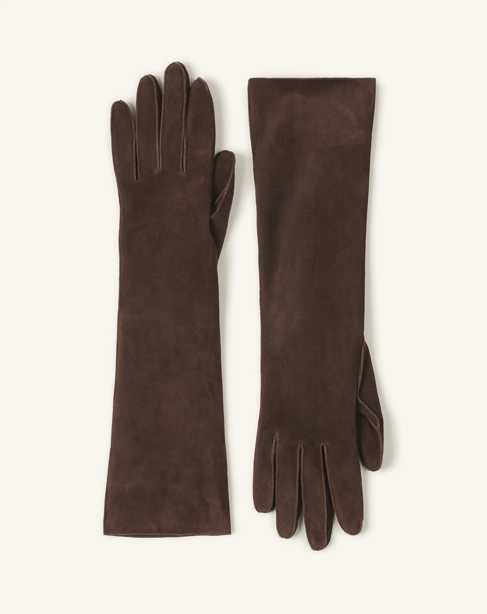 LONG SLIM SUEDE GLOVES - 1