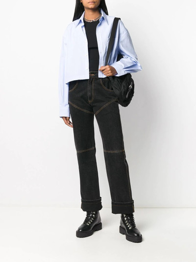 R13 cropped striped shirt outlook