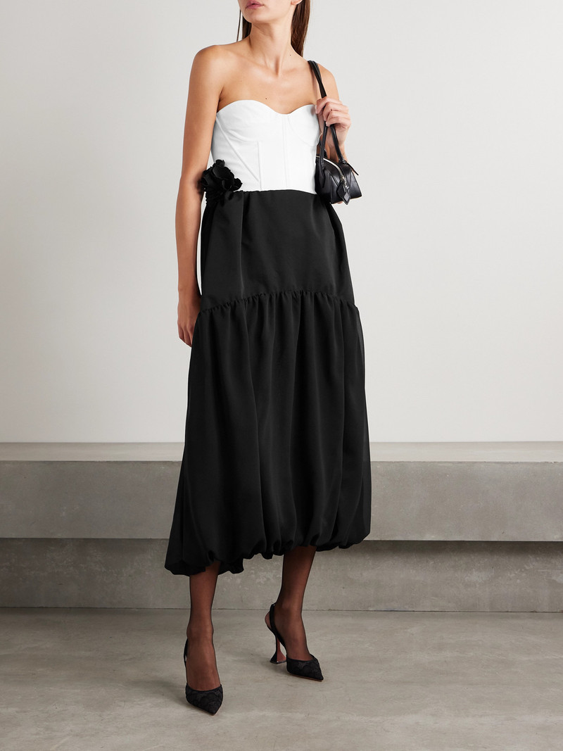 KIKA VARGAS Glenn Strapless Appliquéd Twill Midi Dress outlook