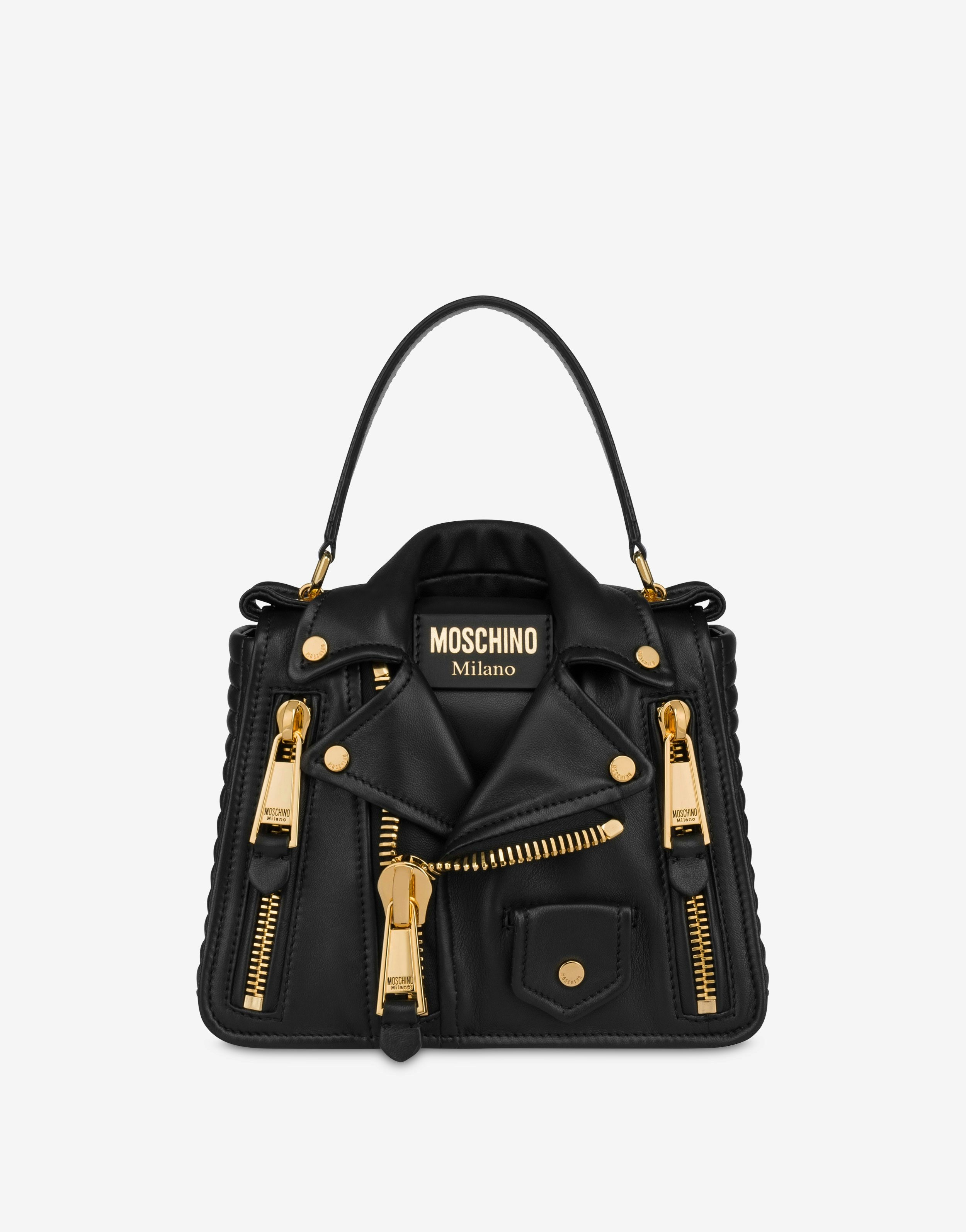 MOSCHINO NAPPA LEATHER BIKER BAG - 1