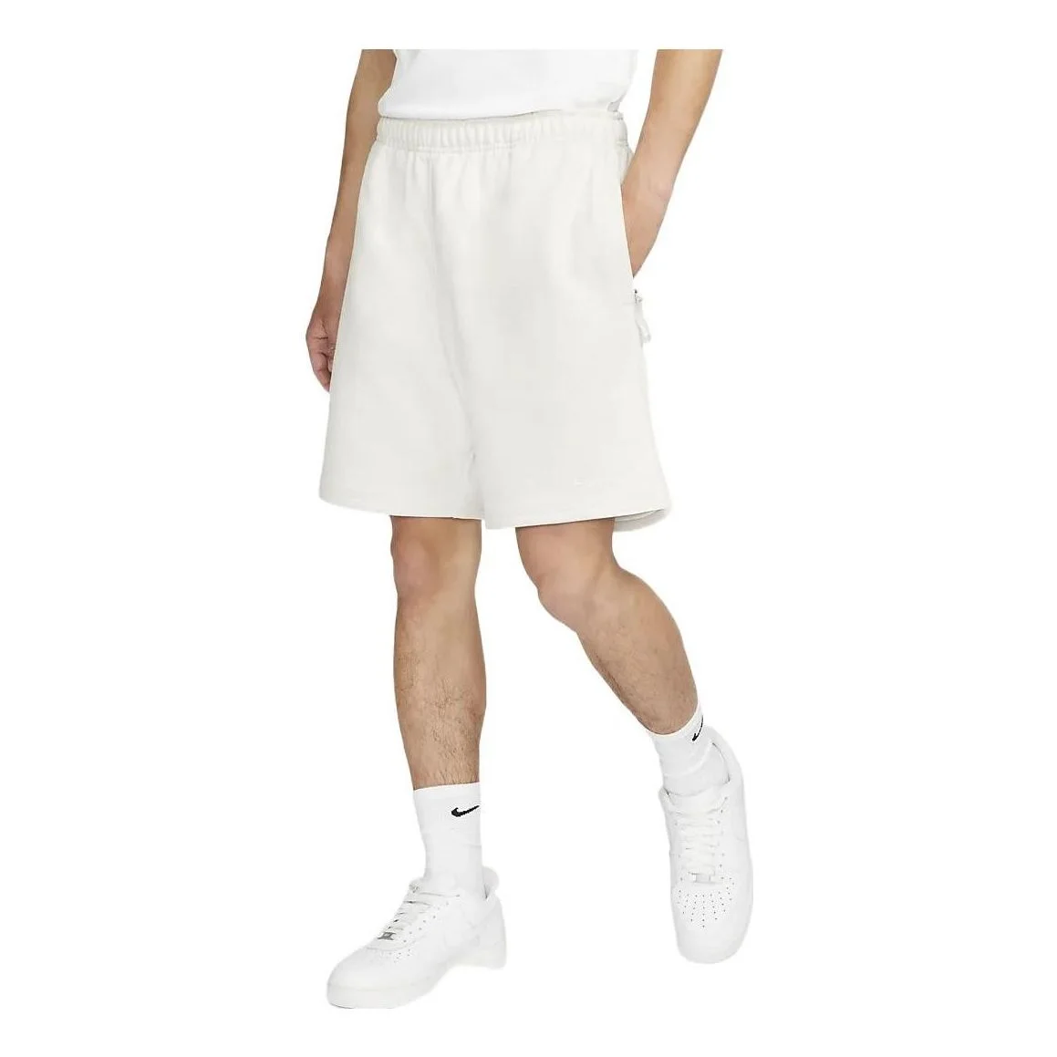 Nike Solid Color Logo Straight Loose Casual Shorts Unisex White DV3056-030 - 1