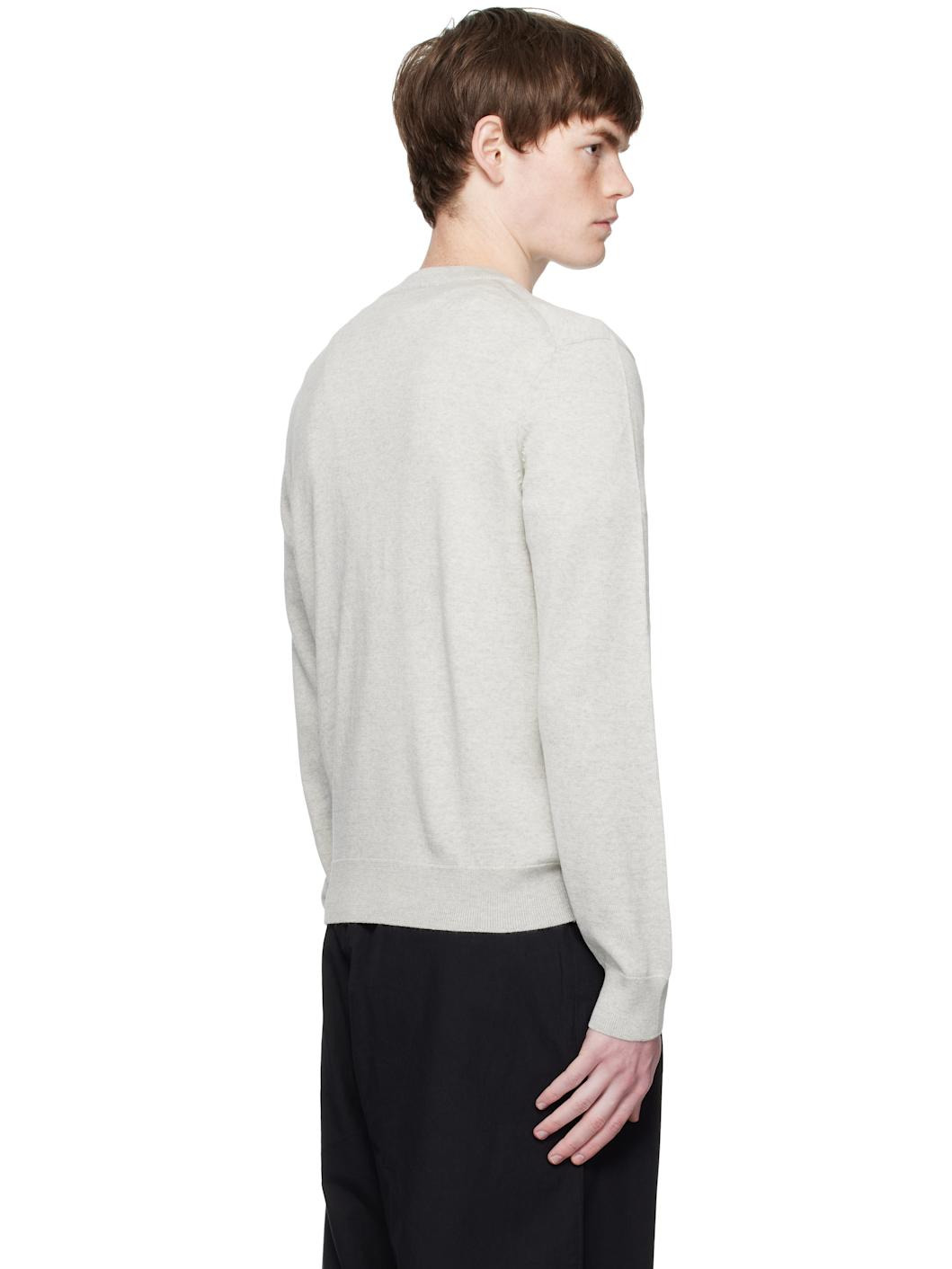 Gray Bold Fox Head Patch Regular Sweater - 3
