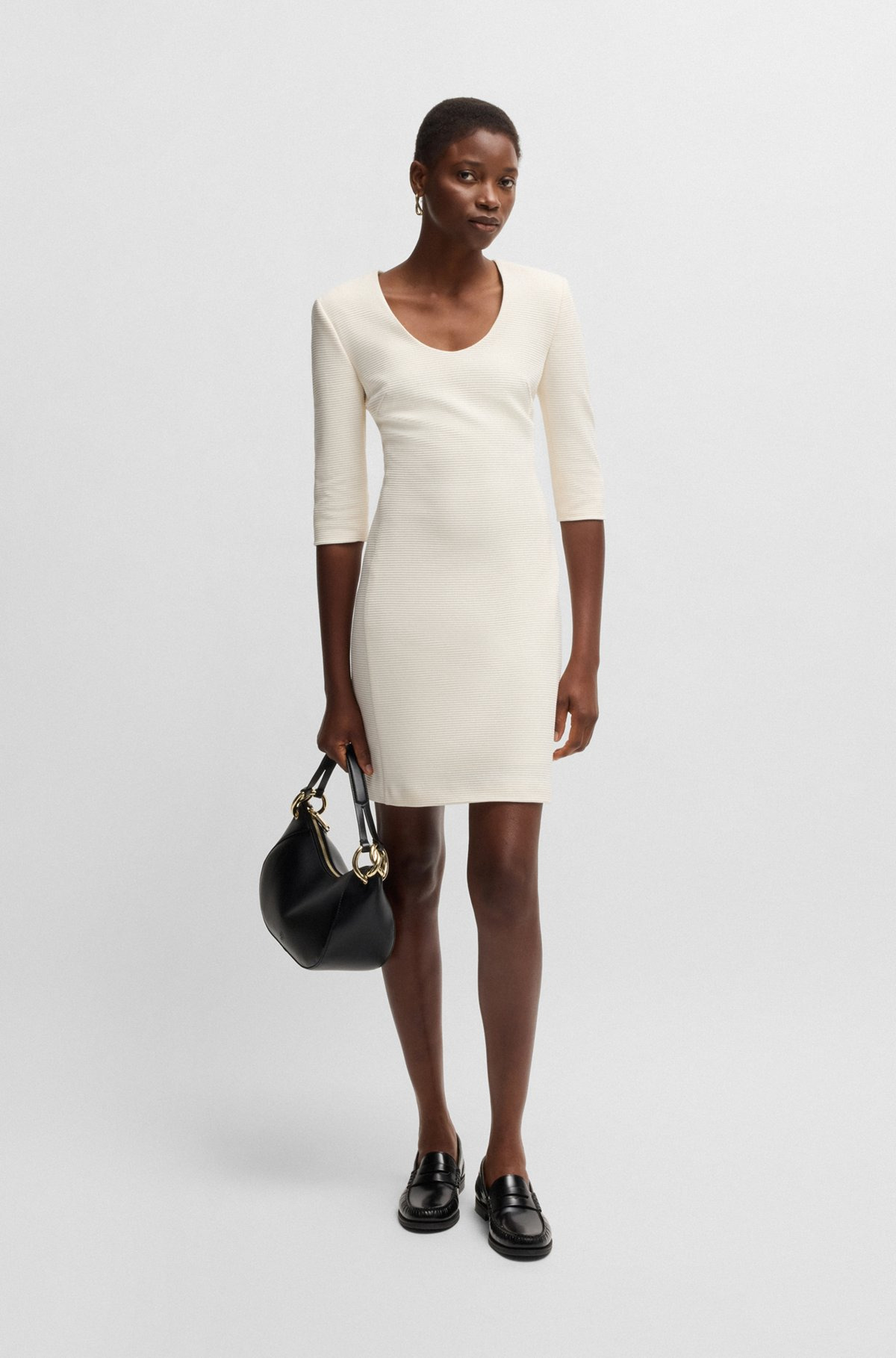 BODYCON DRESS IN OTTOMAN COTTON - 2