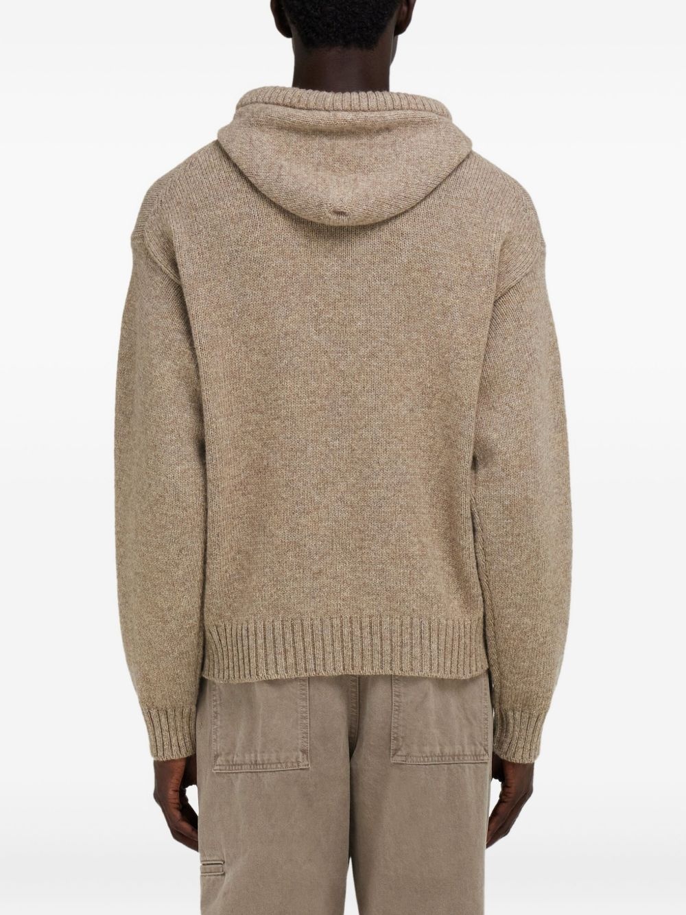 virgin-wool knitted hoodie - 4