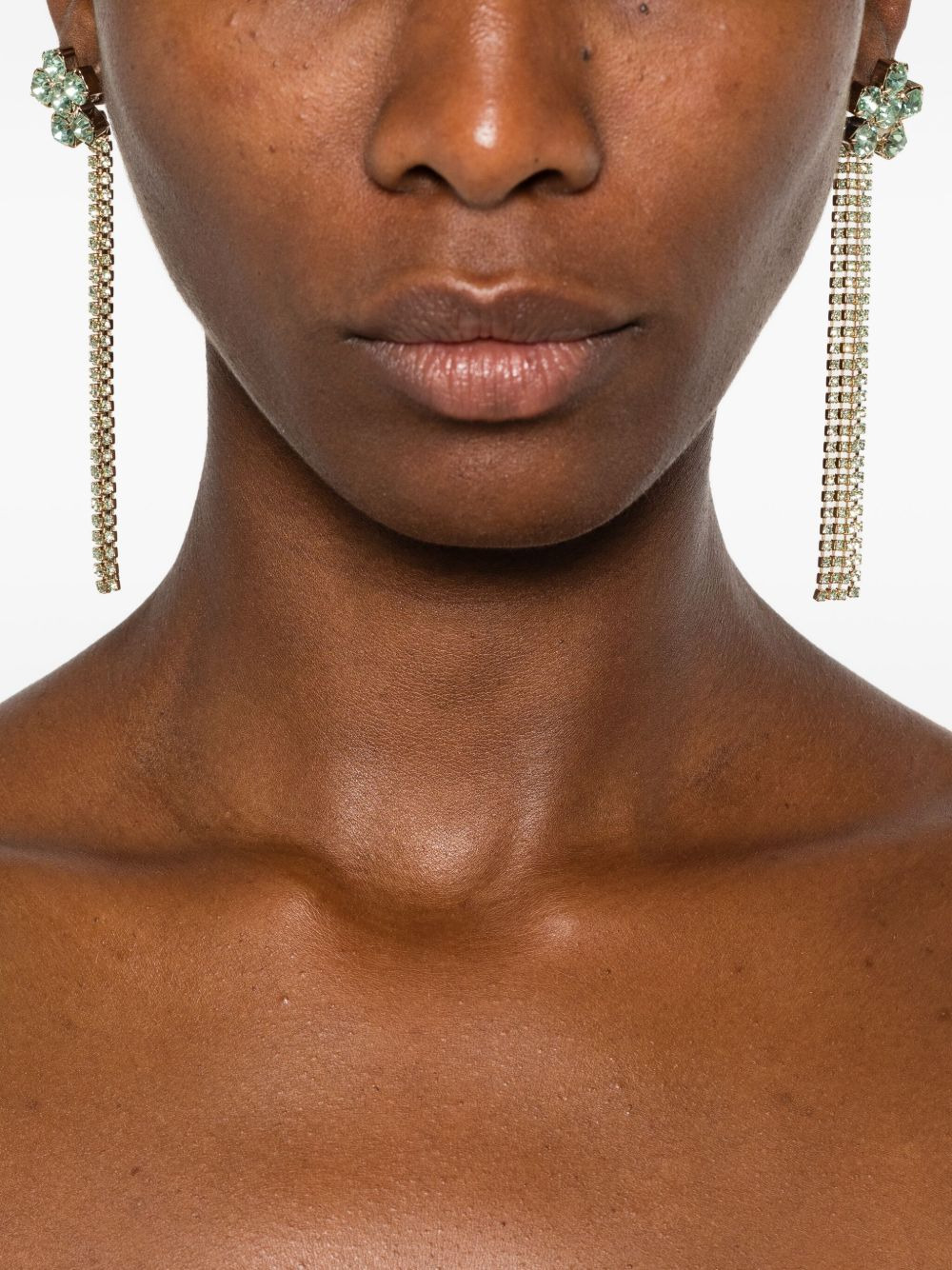 flower-cluster chain earrings - 2