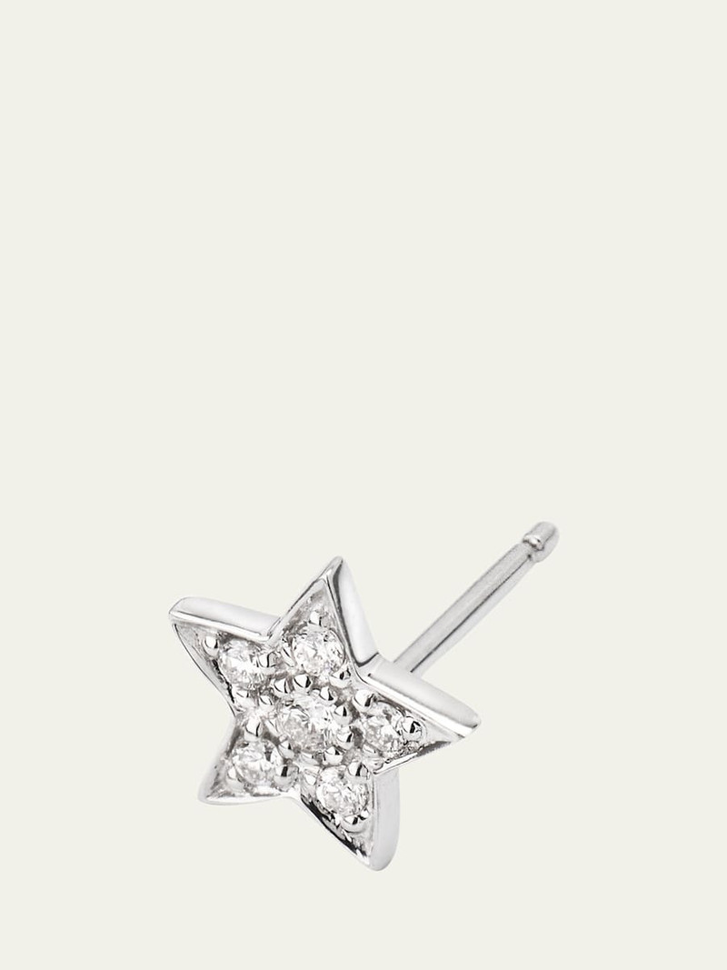 SYDNEY EVAN 14k White Gold Pave Star Stud Earring, Single outlook