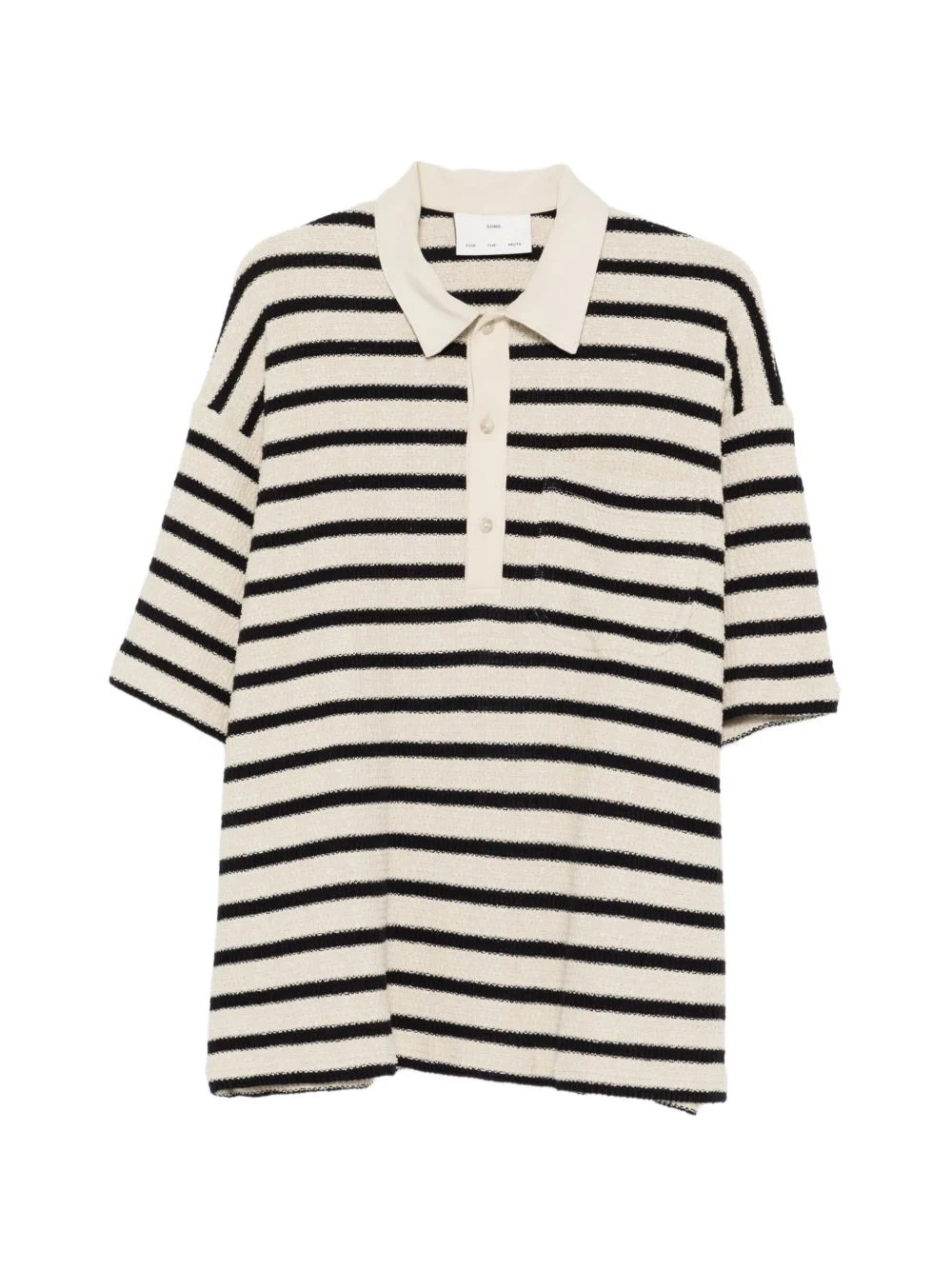 striped-pattern polo shirt - 1