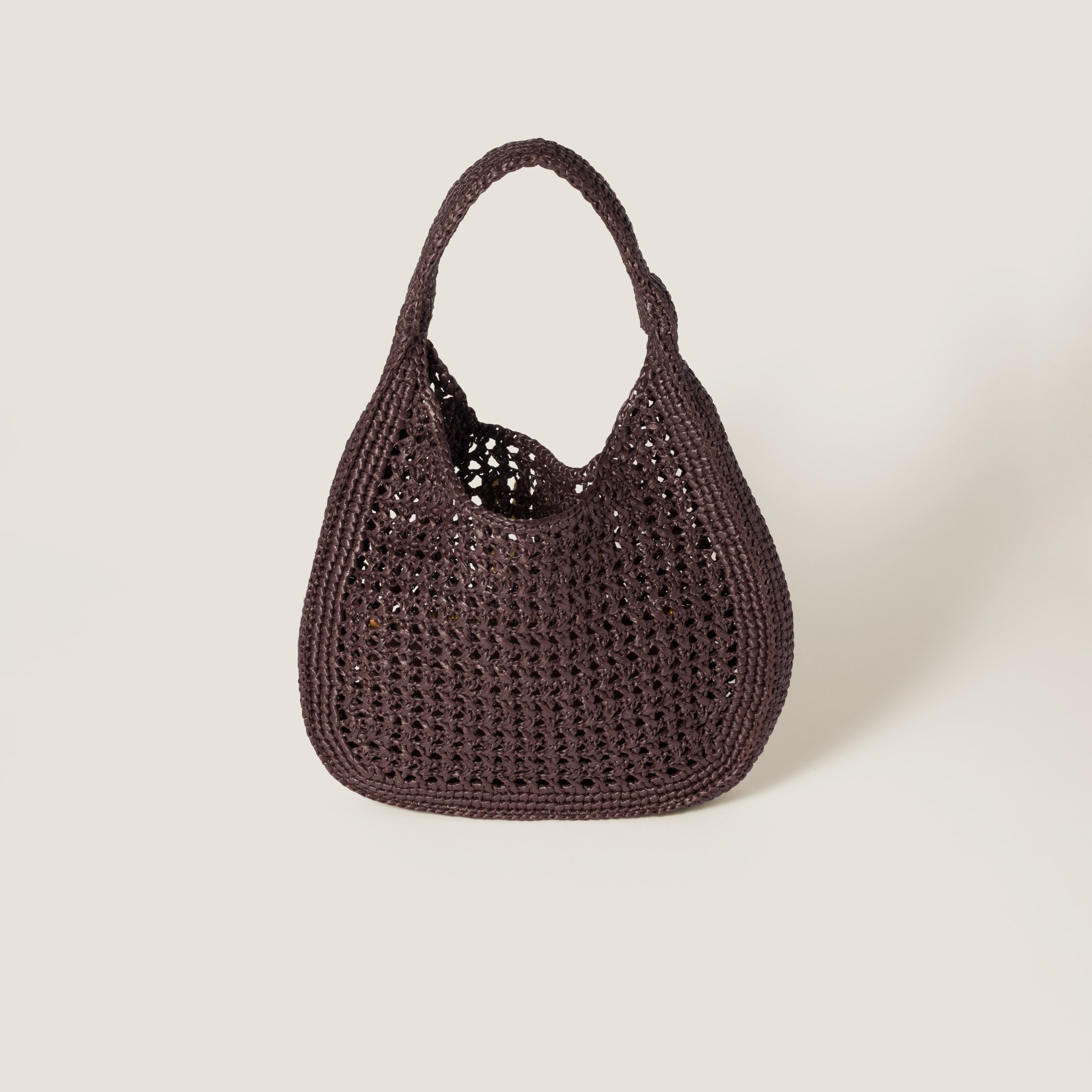 Raffia-effect woven hobo bag - 3
