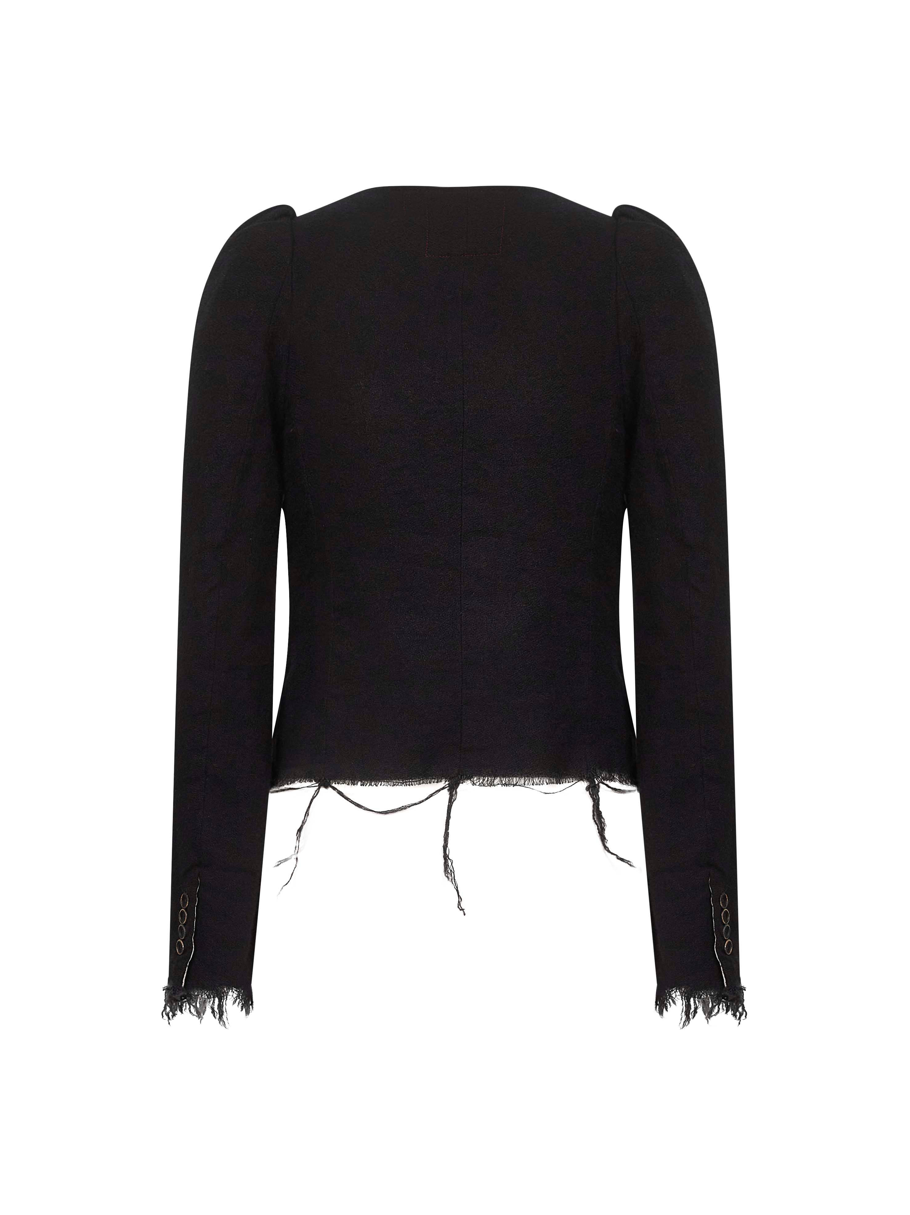 Black wool and linen blend Kuppy jacket - 2