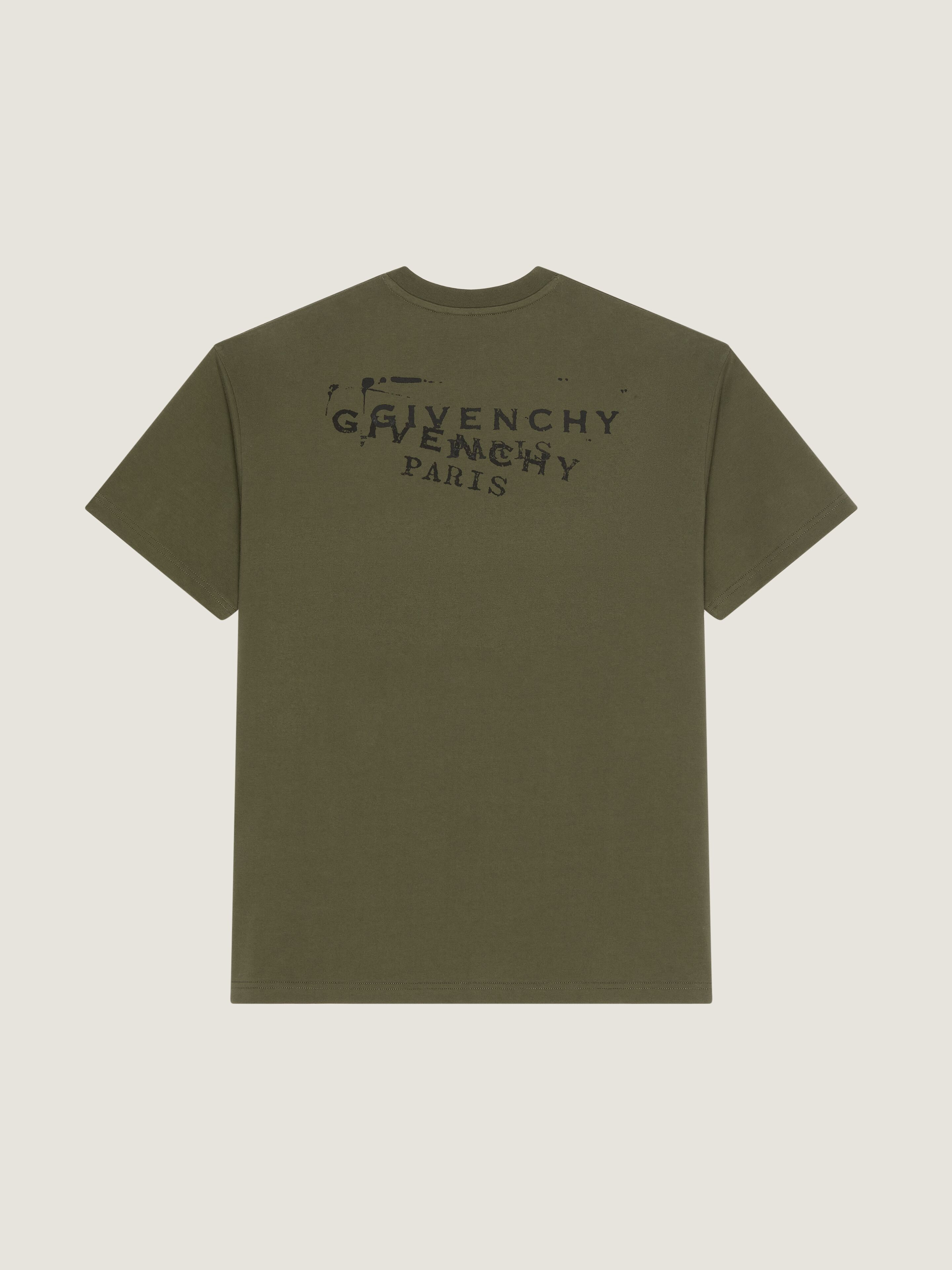 T-SHIRT IN COTTON WITH GIVENCHY STAMP PRINT - 2