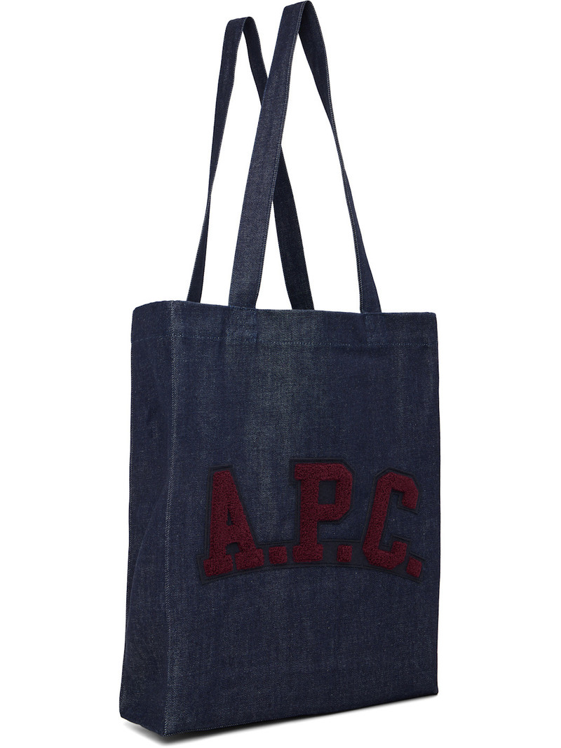 A.P.C. Navy Logo Patch Tote outlook