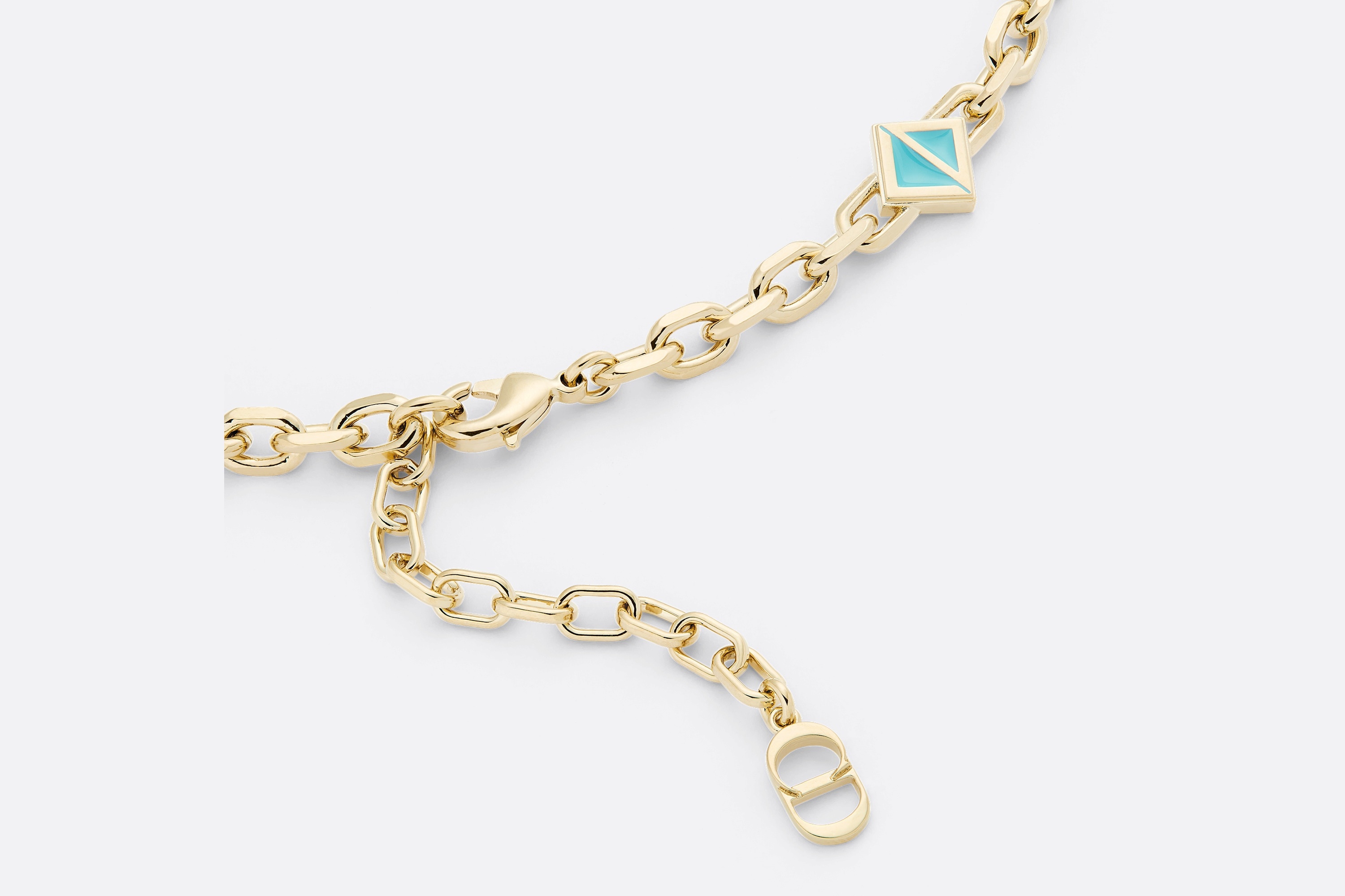 CD Diamond Thin Chain Link Necklace - 4