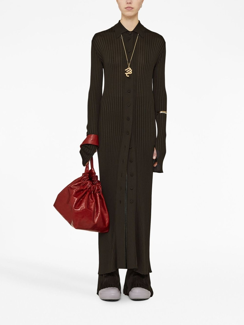 Jil Sander chunky ribbed flared-hem trousers outlook
