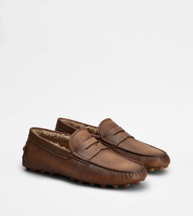 GOMMINO BUBBLE LOAFERS IN LEATHER - BROWN 2
