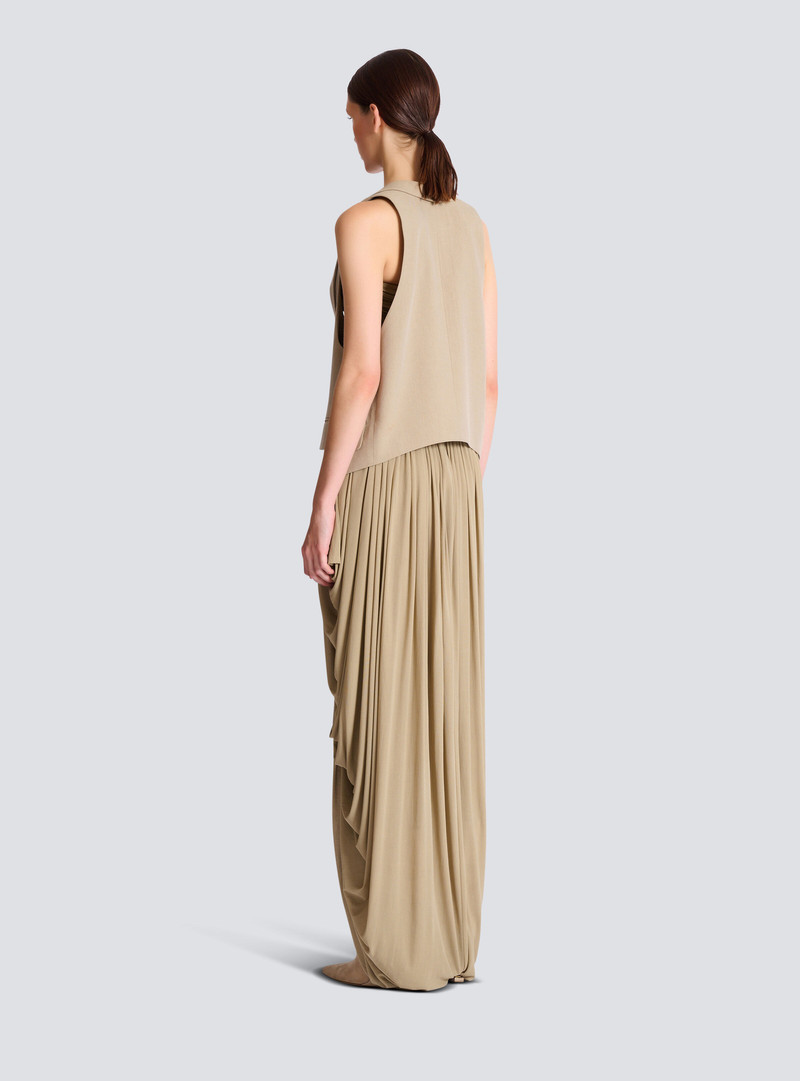 Asymmetrical cotton gabardine vest 4