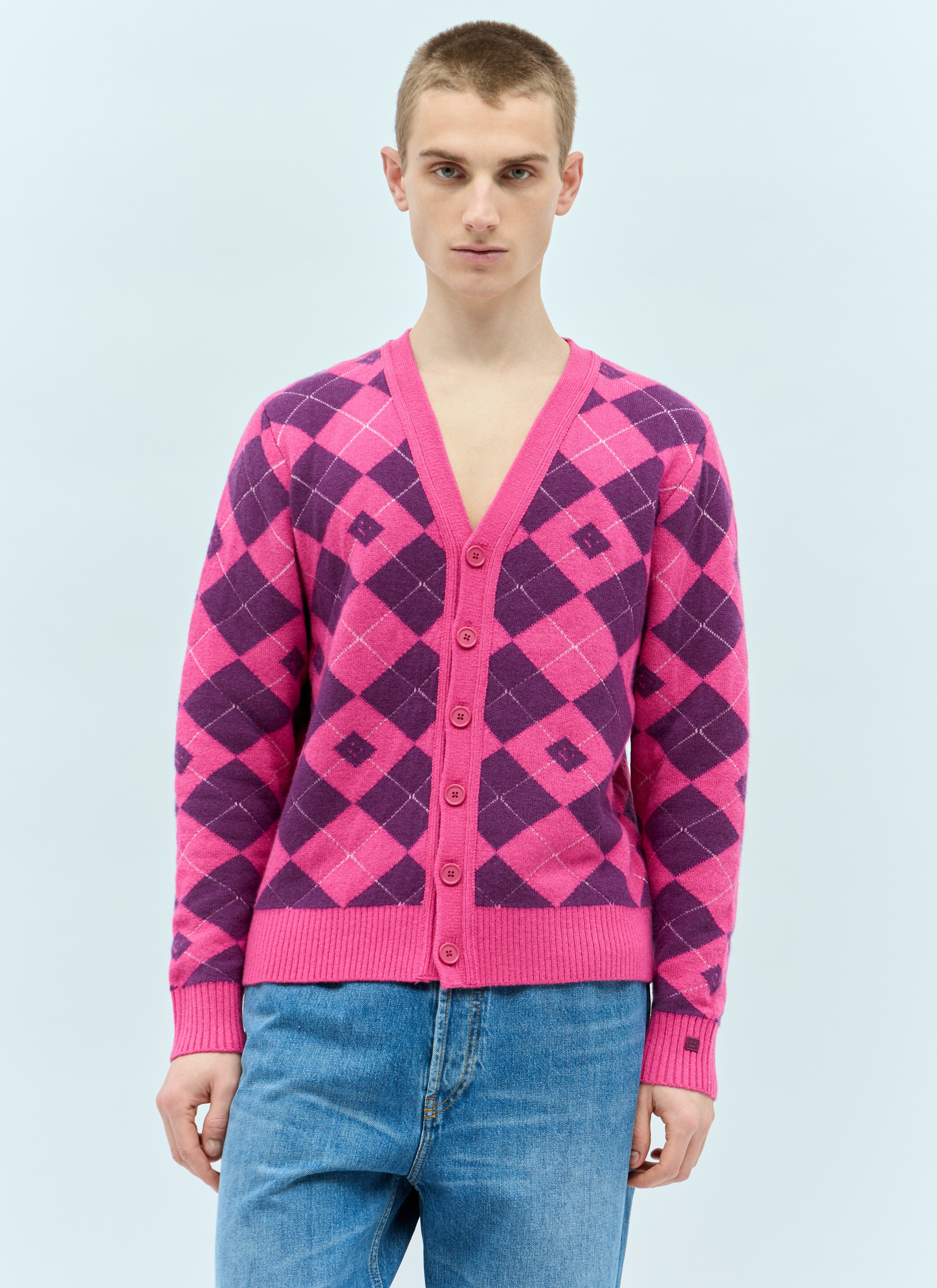 Argyle Jacquard Cardigan - 2