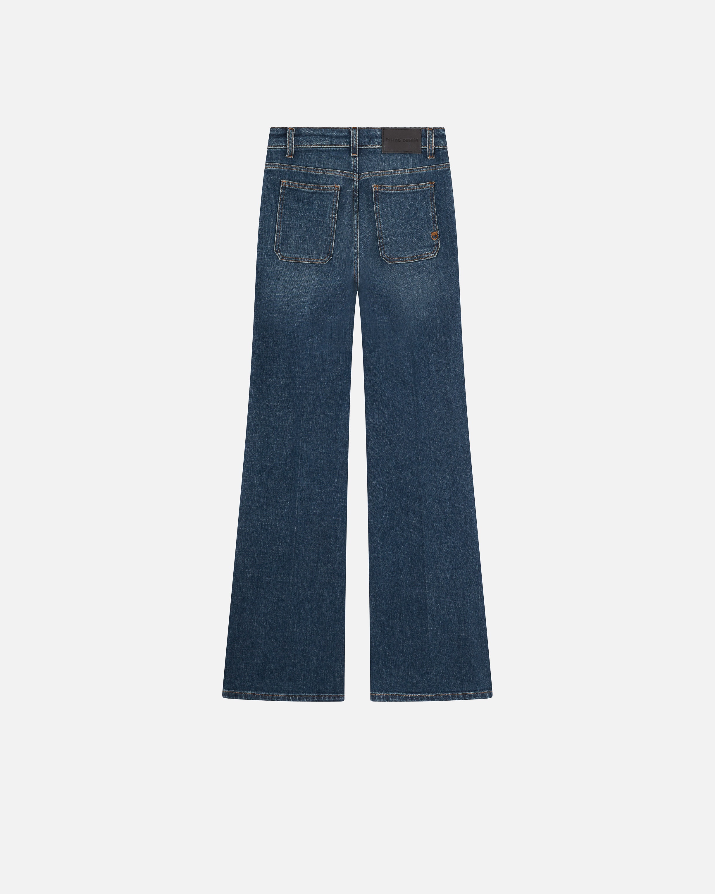 DARK BLUE FLARED JEANS WITH POCKETS - 6