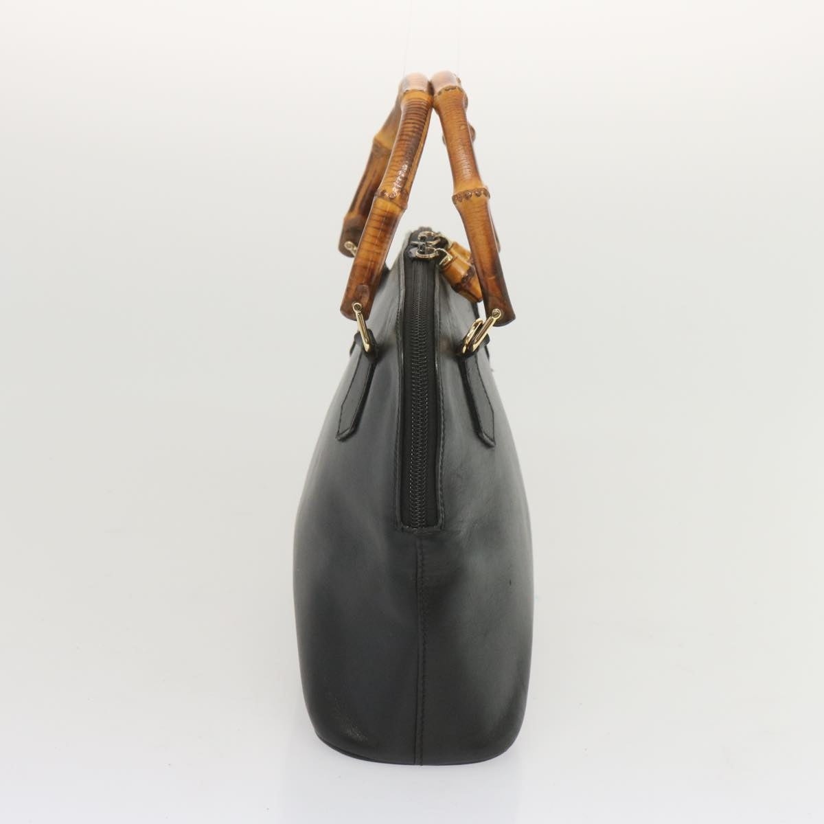 GUCCI Bamboo Hand Bag Leather Black 000 2122 000 2122 - 3