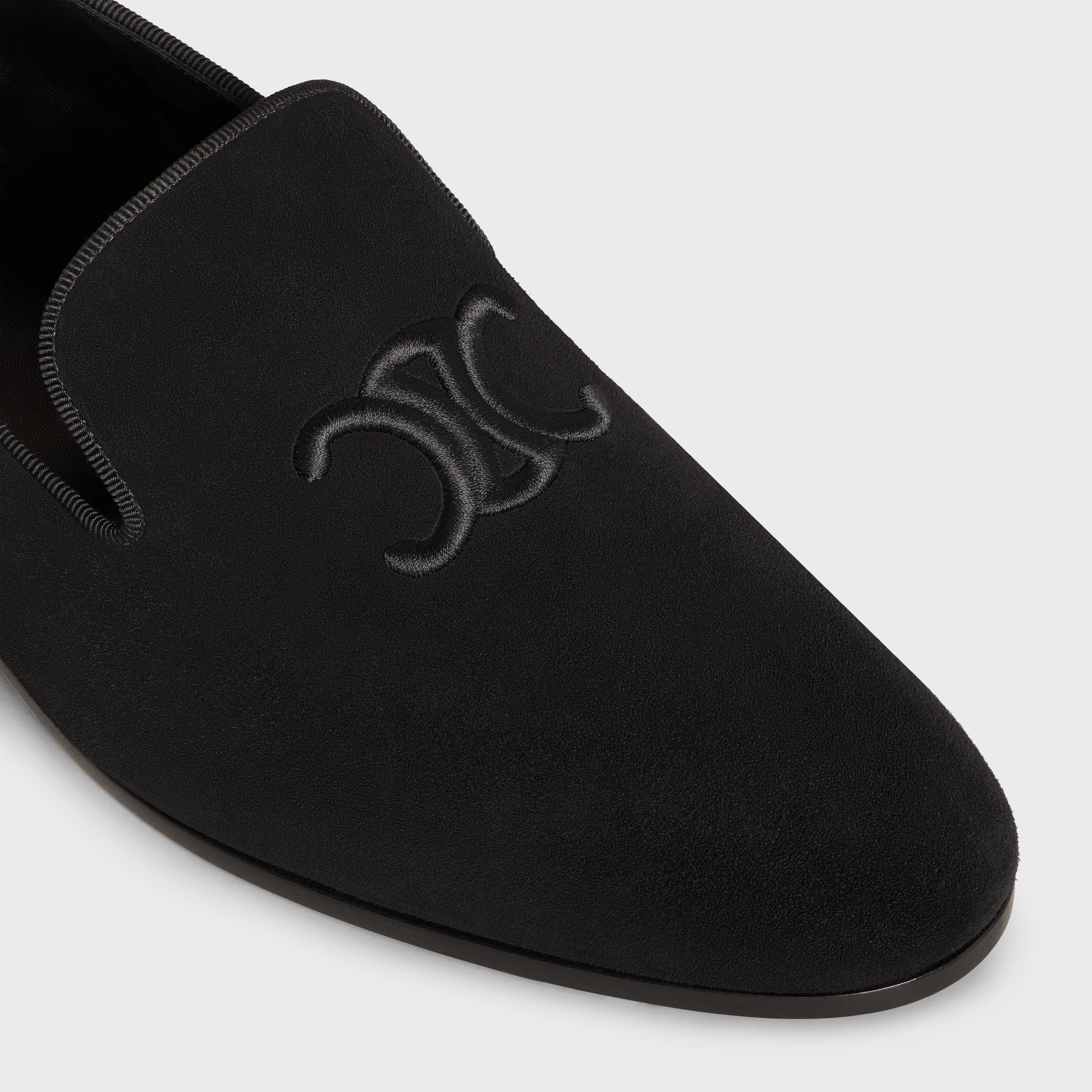 CELINE TRIOMPHE SLIPPERS in SUEDE CALFSKIN - 4