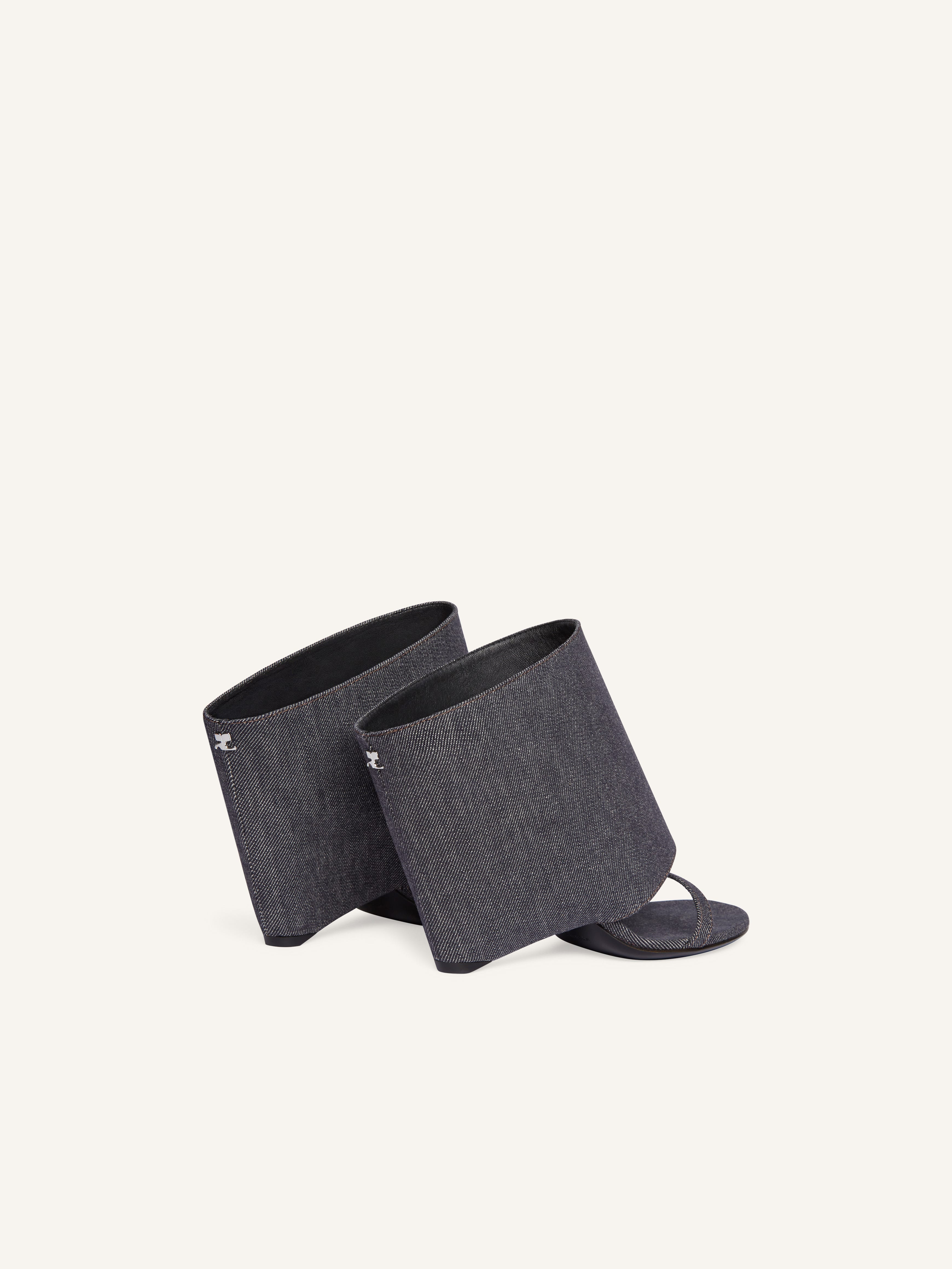 OBLIQUE WEDGED DENIM MULES - 4