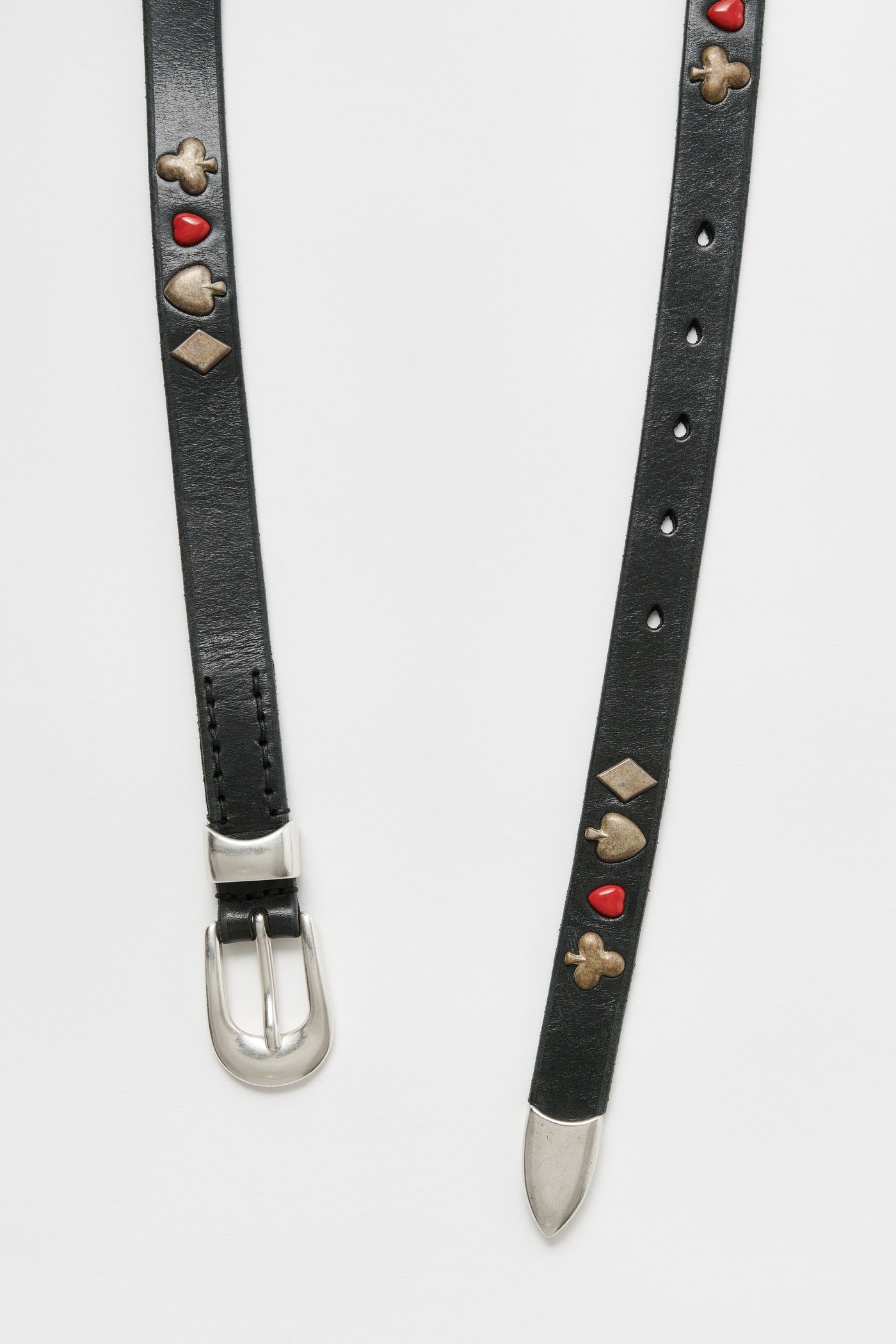 2 cm Card Deck Belt Black Bridle Leather - 2